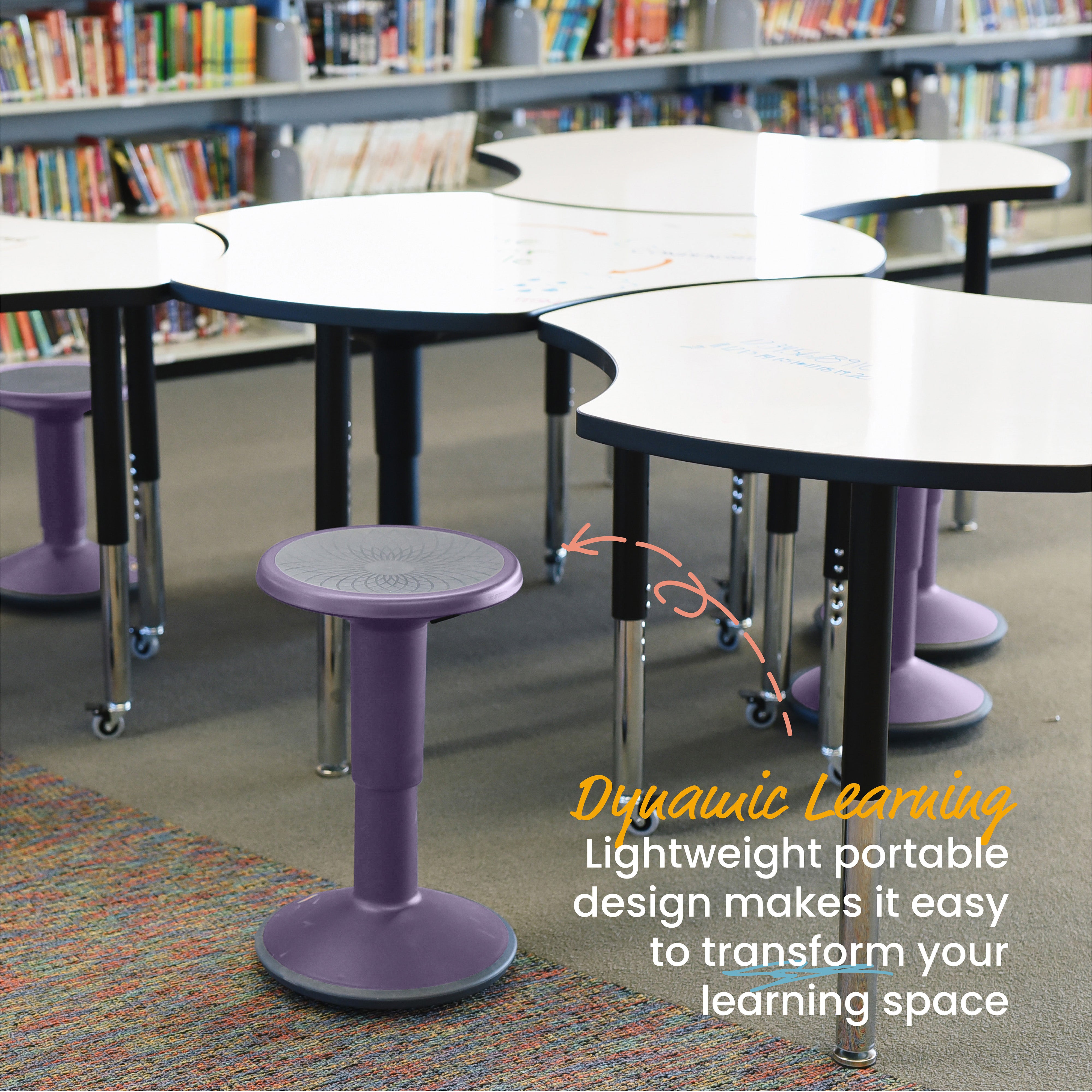 SitWell Wobble Stool, Adjustable Height