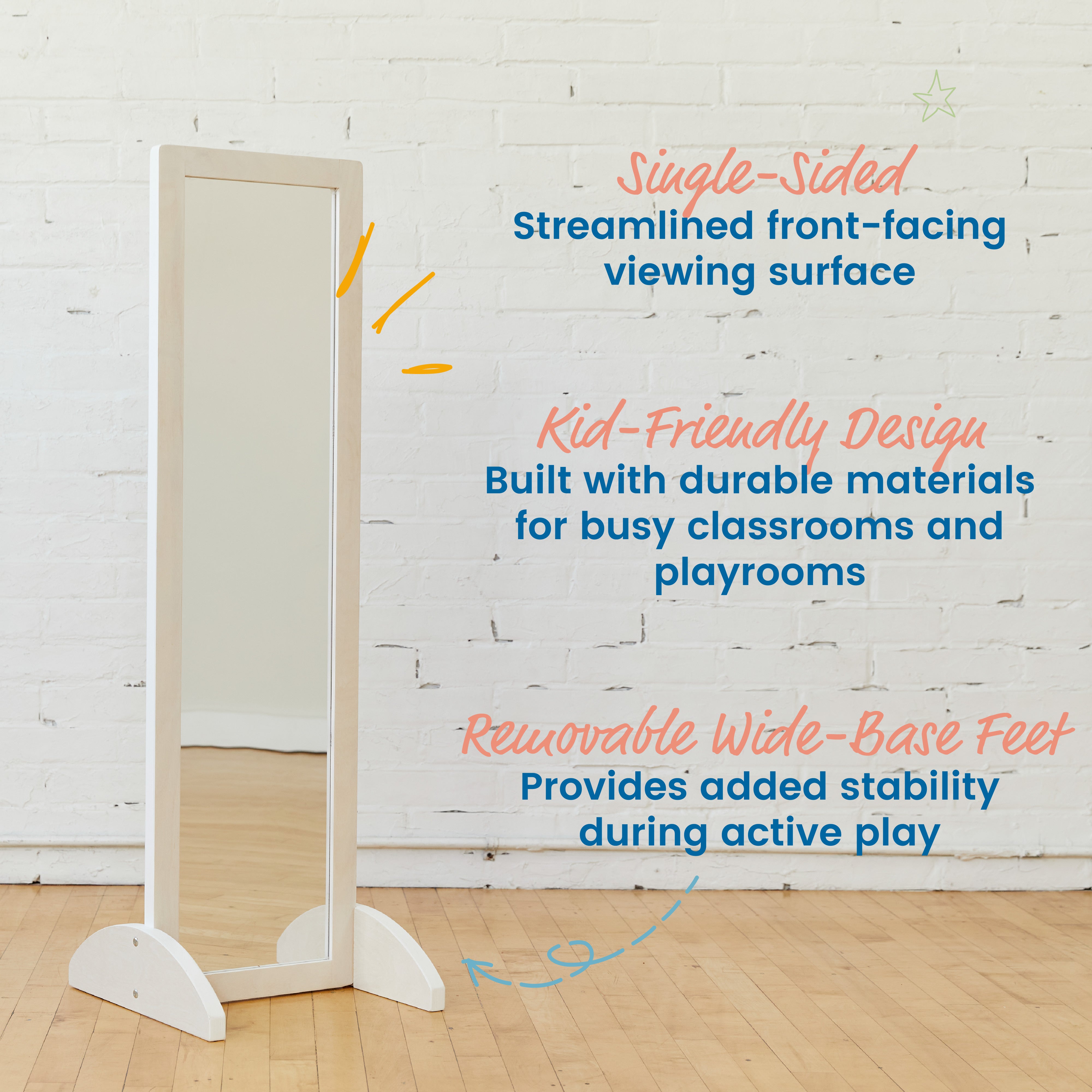 Wooden Single-Sided Bi-Directional Mirror