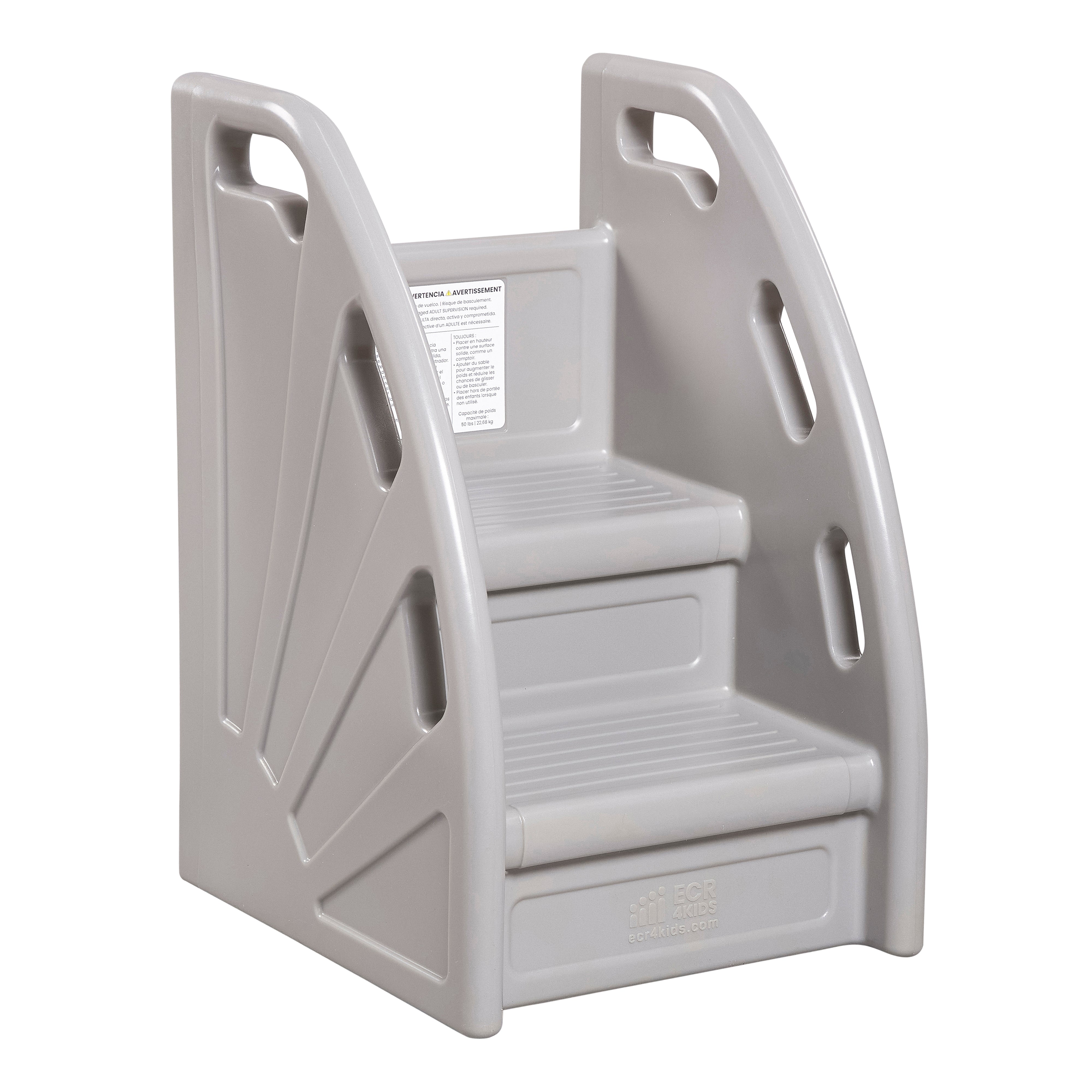 Kiddie Climb Plastic Step Stool with Handles, 2-Step