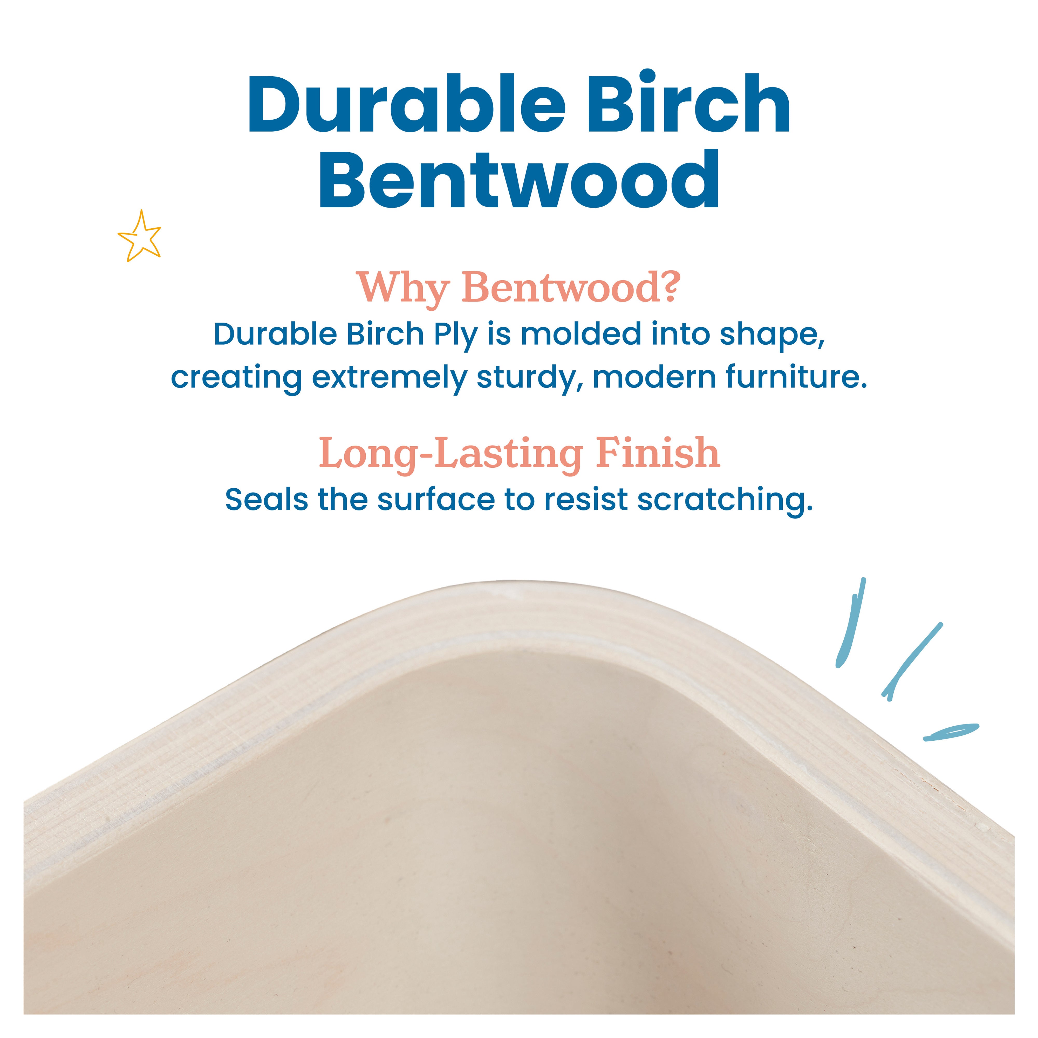 Bentwood Chair, 14in Seat Height, 2-Pack