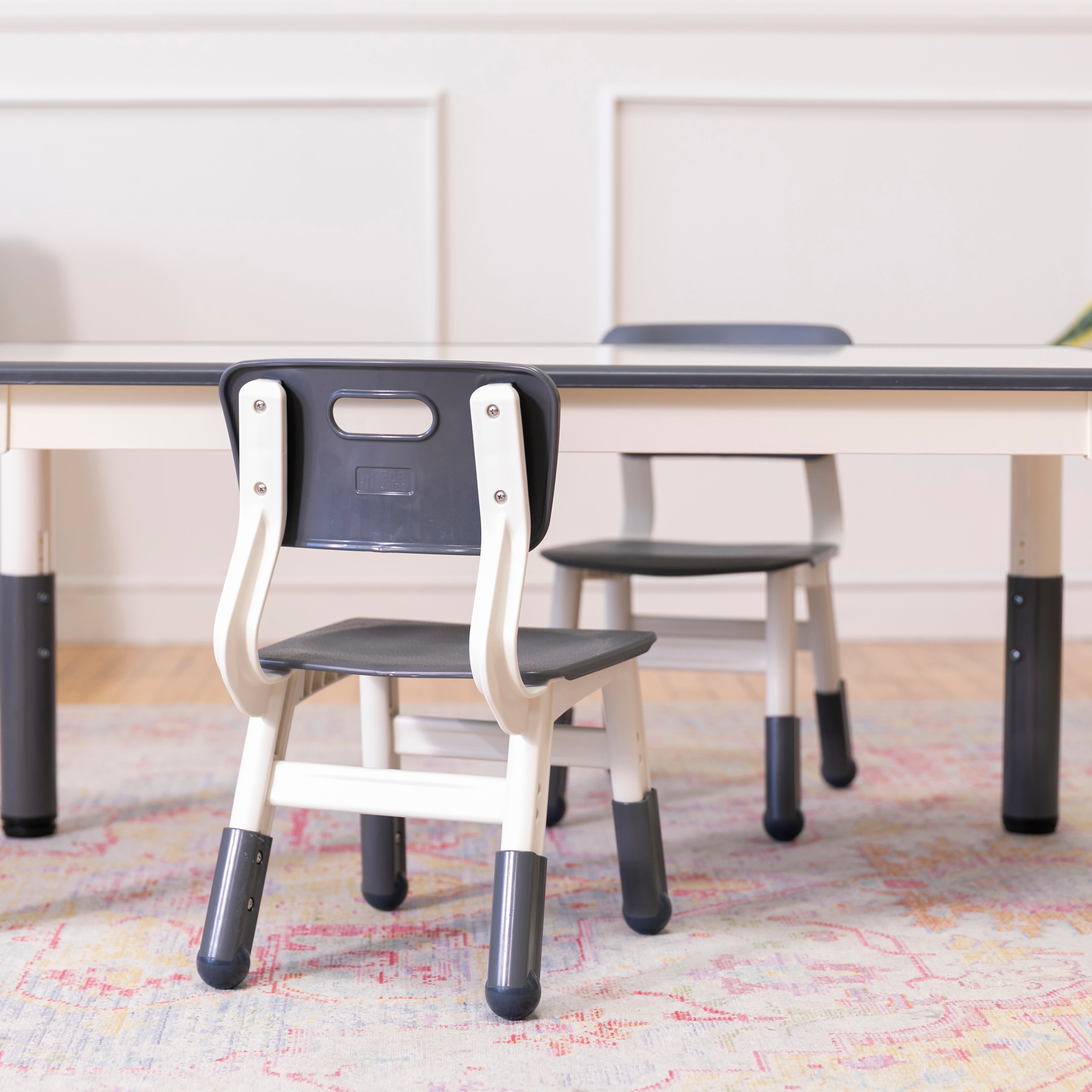 Dry-Erase Rectangular Activity Table with 2 Chairs, Adjustable, 3-Piece