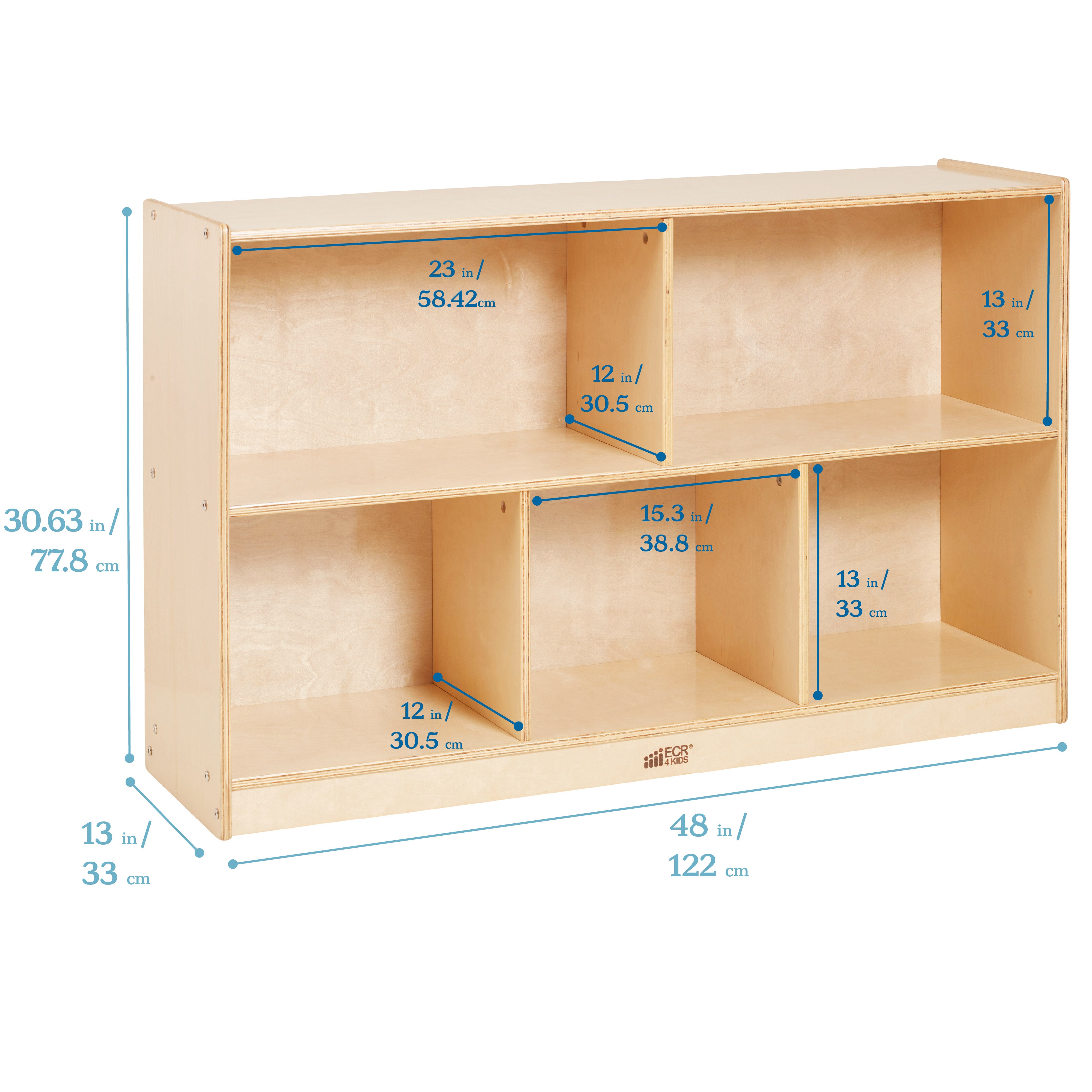 5-Compartment Mobile Storage Cabinet, Preschool