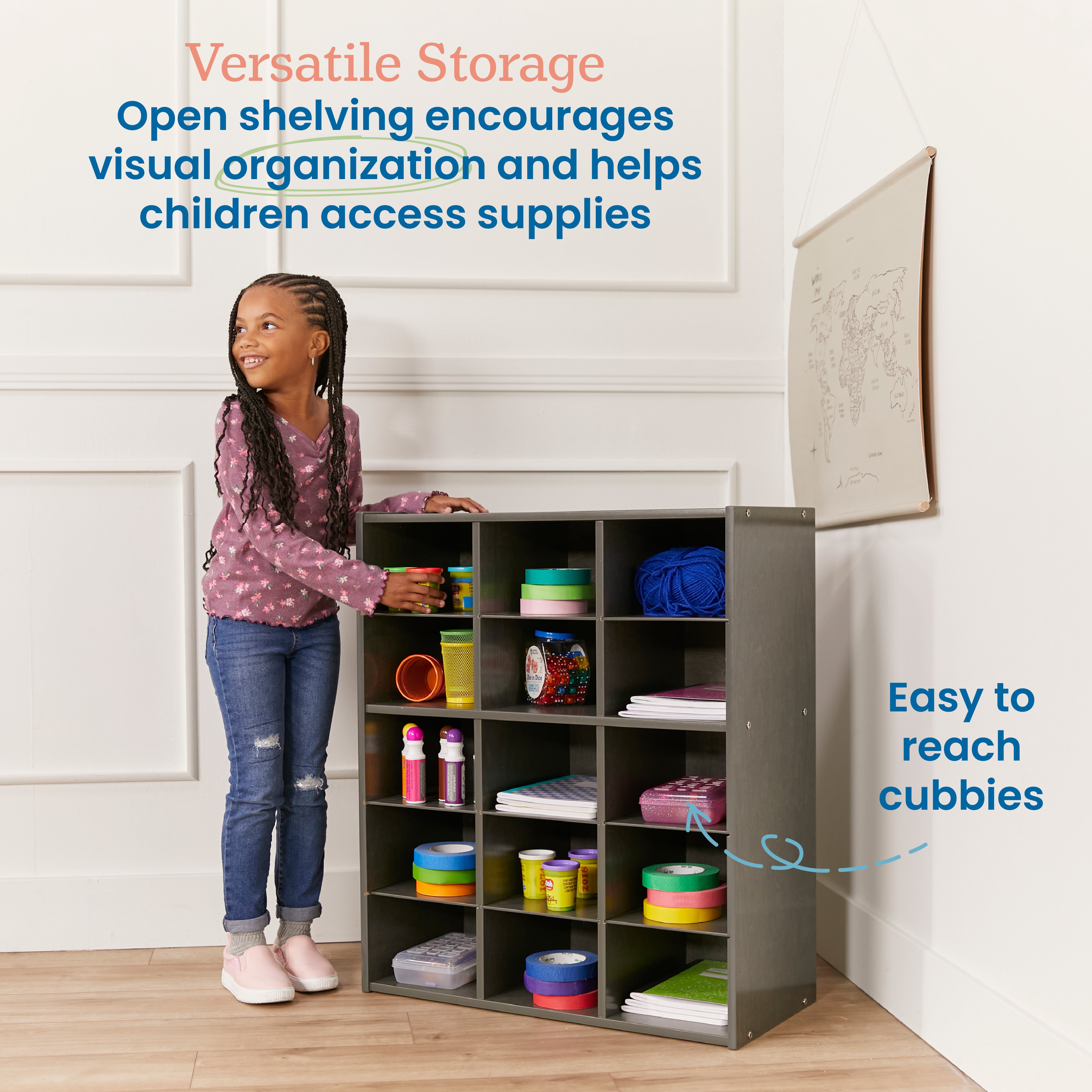 Streamline 15 Cubby Tray Storage Cabinet, 5x3