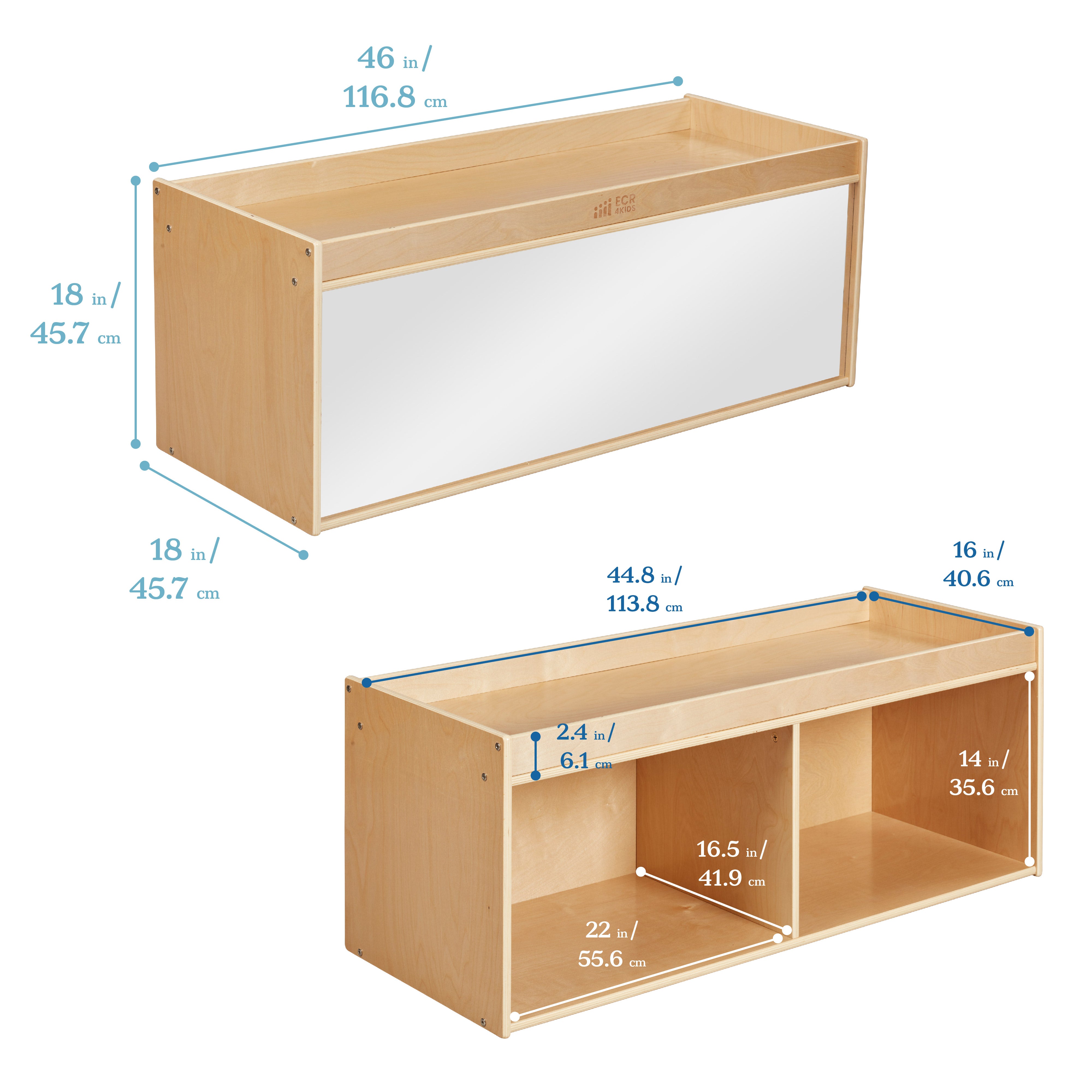Storage Cabinet with Activity Top and Mirror