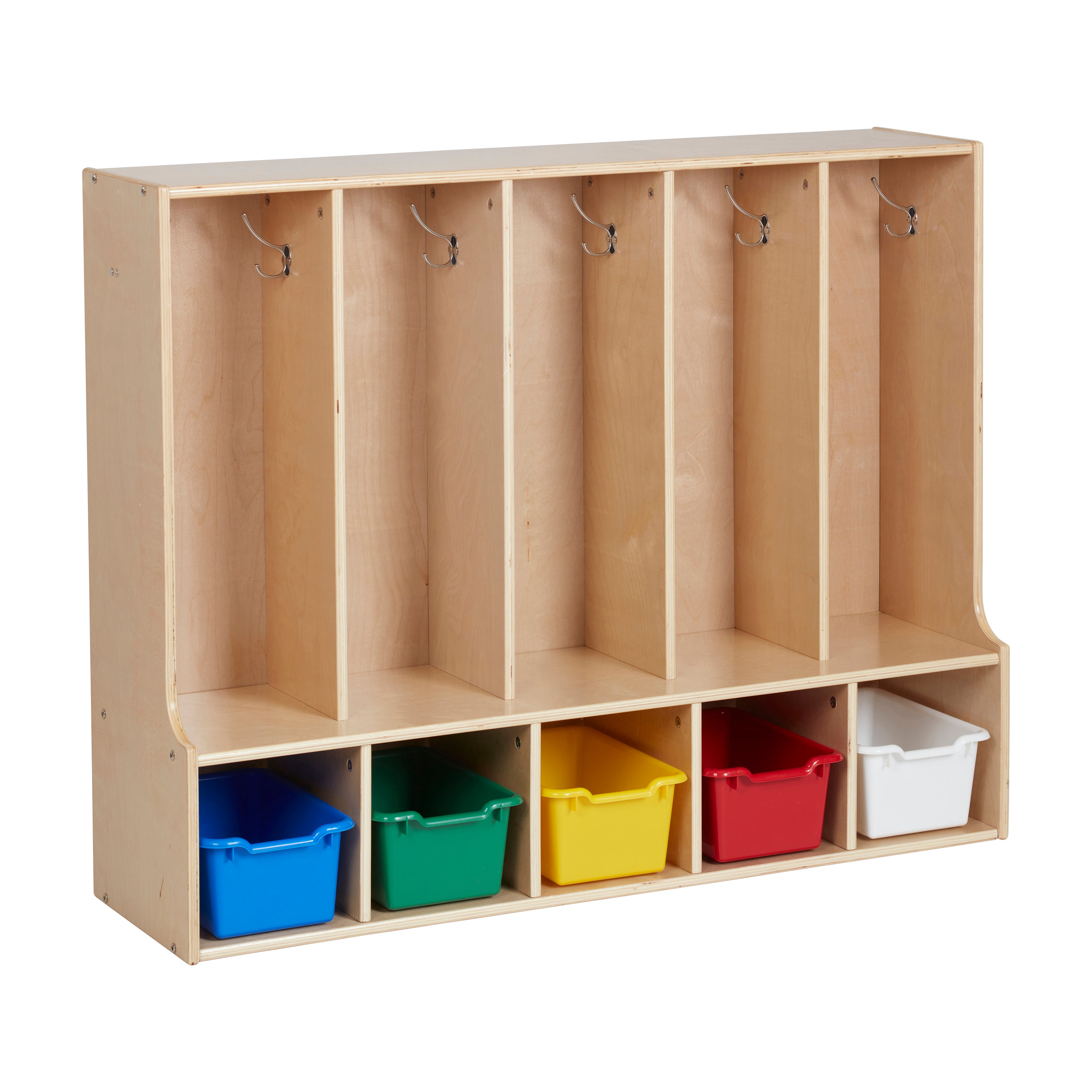 Streamline 5-Section Toddler Coat Locker with Bench and Bins
