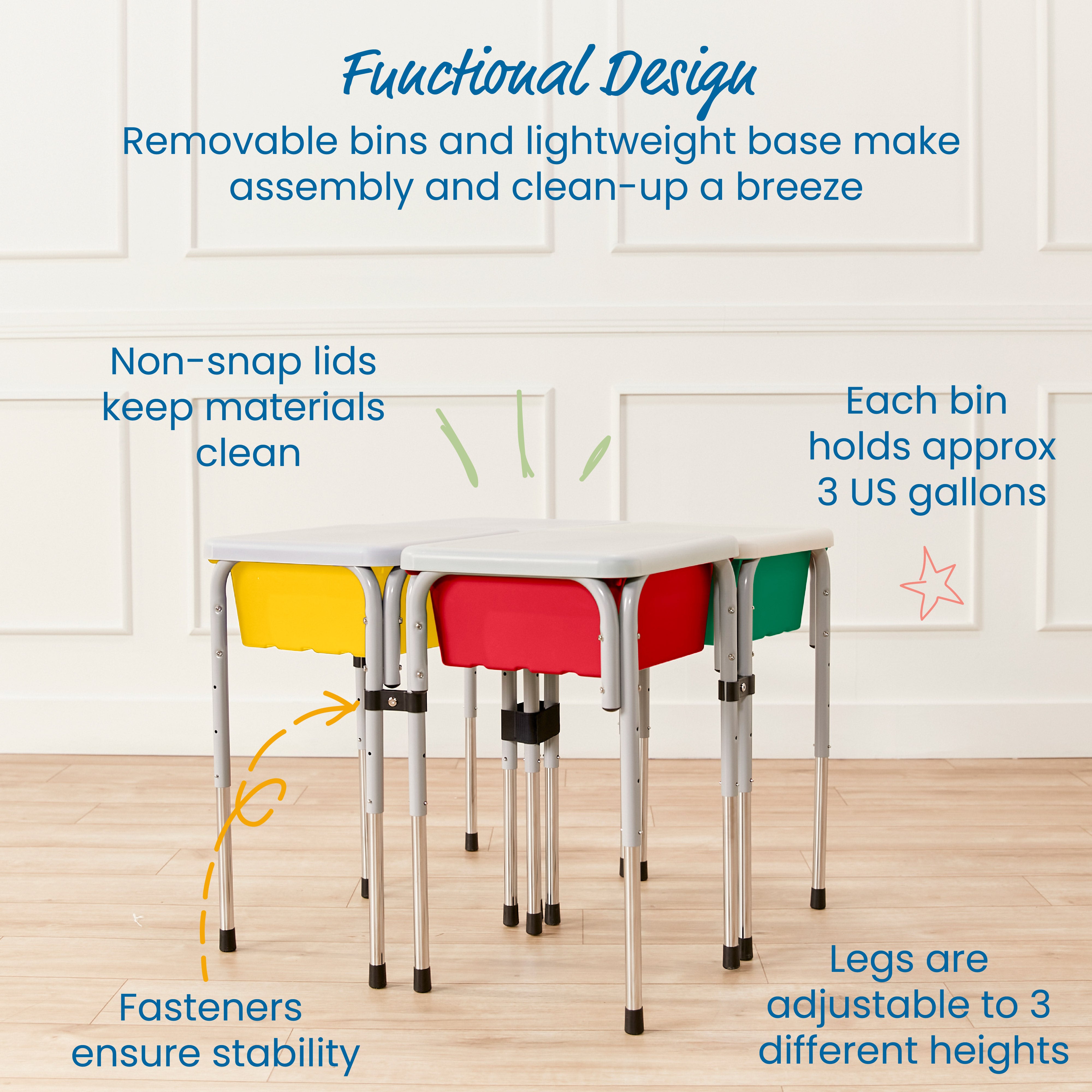 4-Station Sand and Water Adjustable Play Table