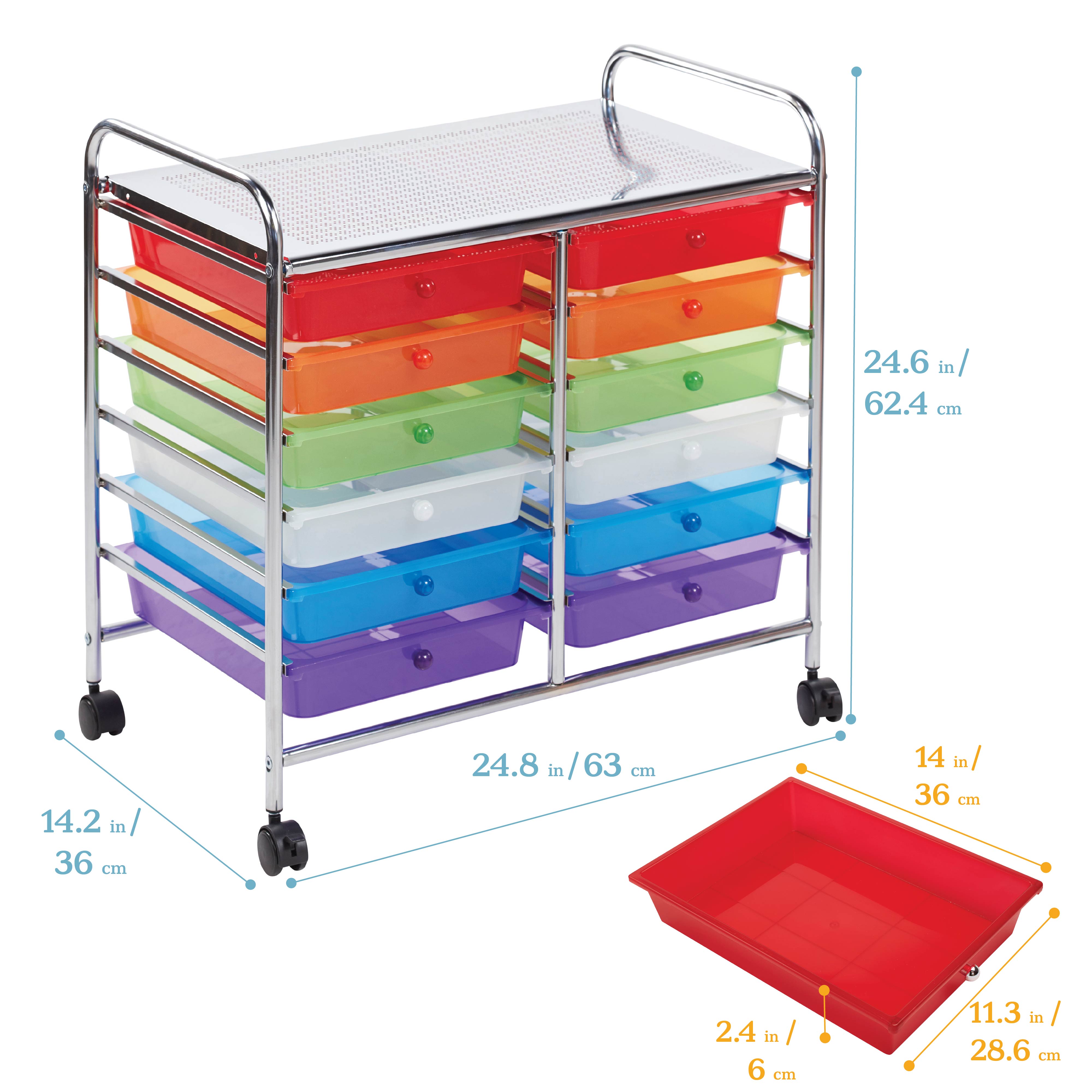 12-Drawer Value Mobile Storage Utility Cart