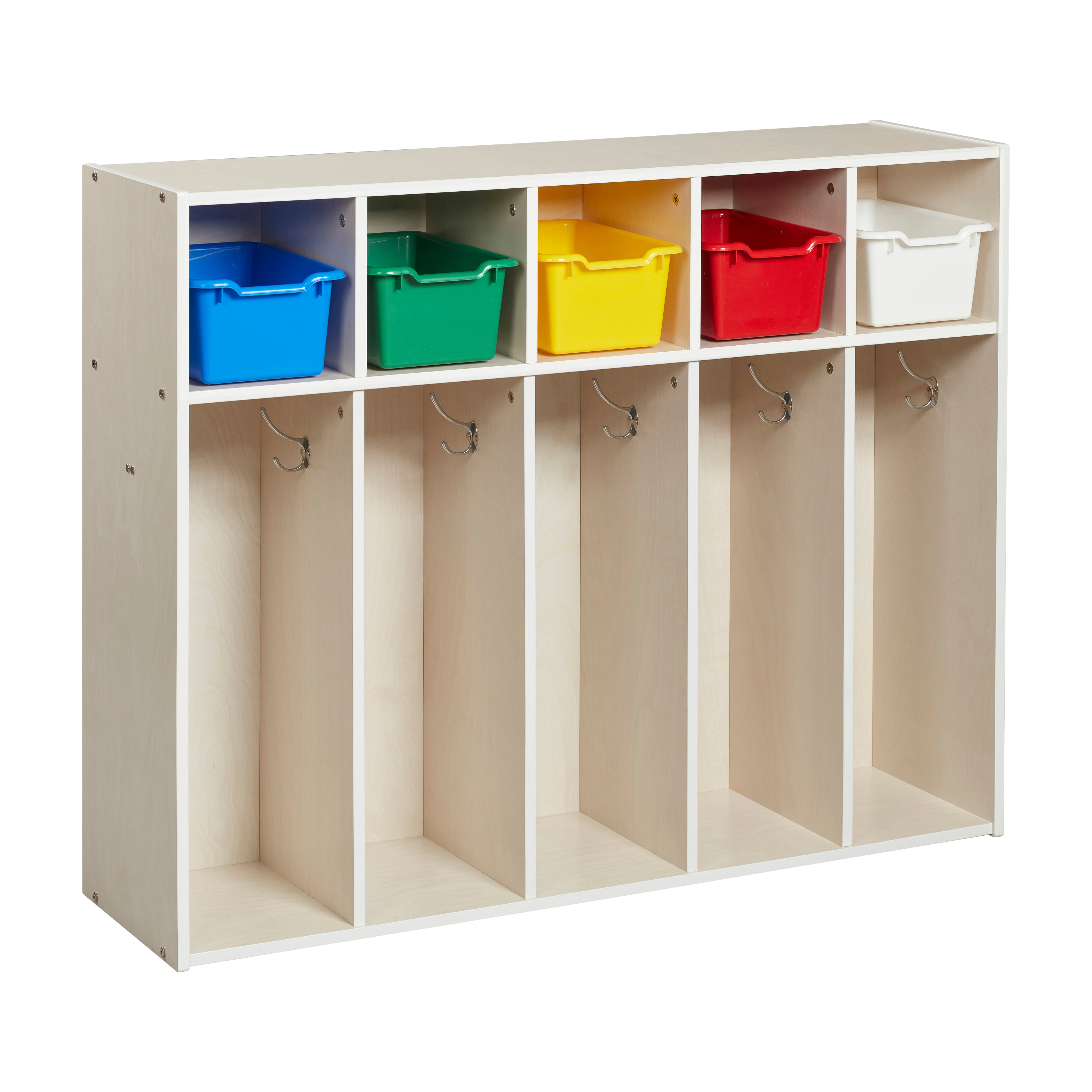 Streamline 5-Section Toddler Coat Locker with 5 Scoop Front Bins