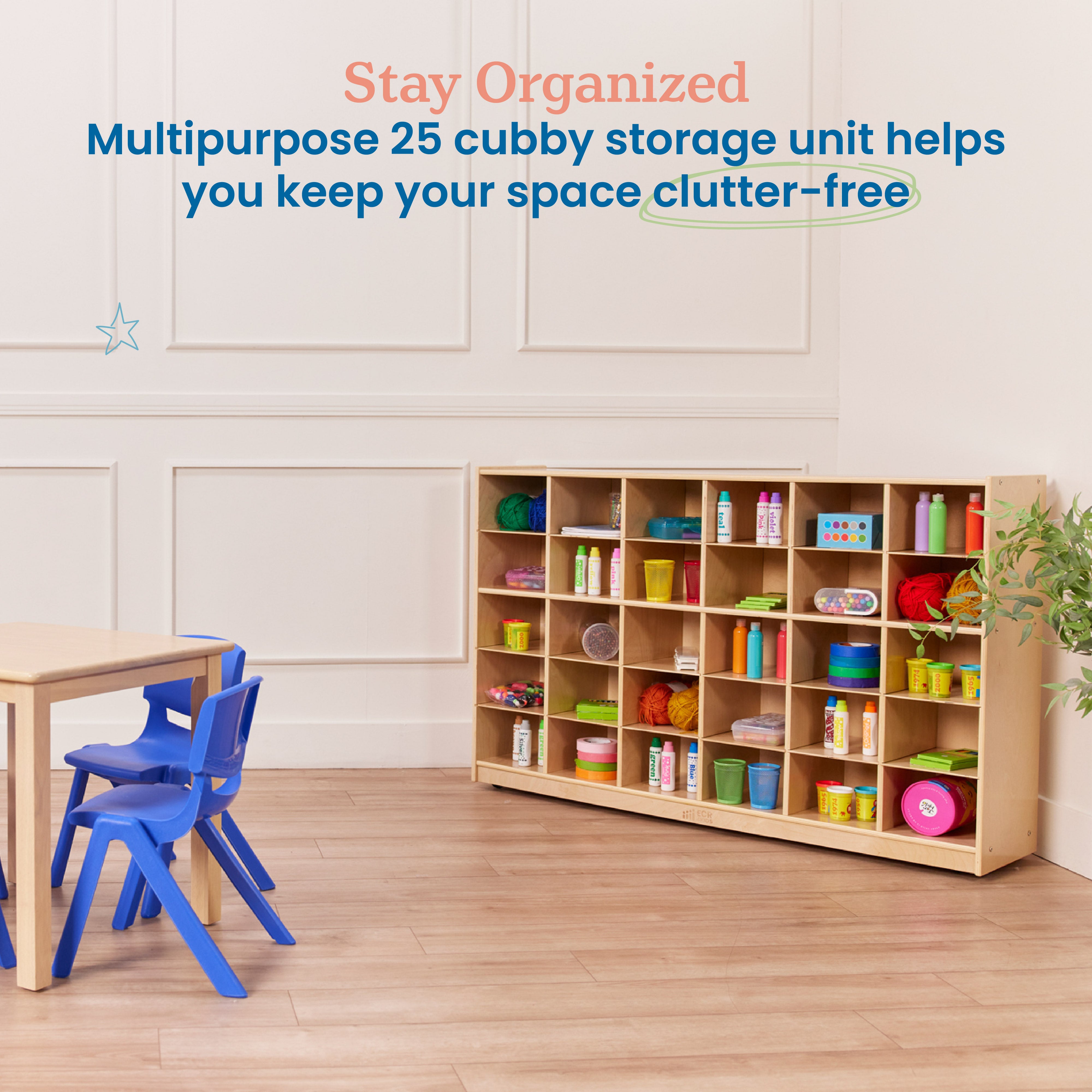 30 Cubby Mobile Tray Storage Cabinet, 5x6