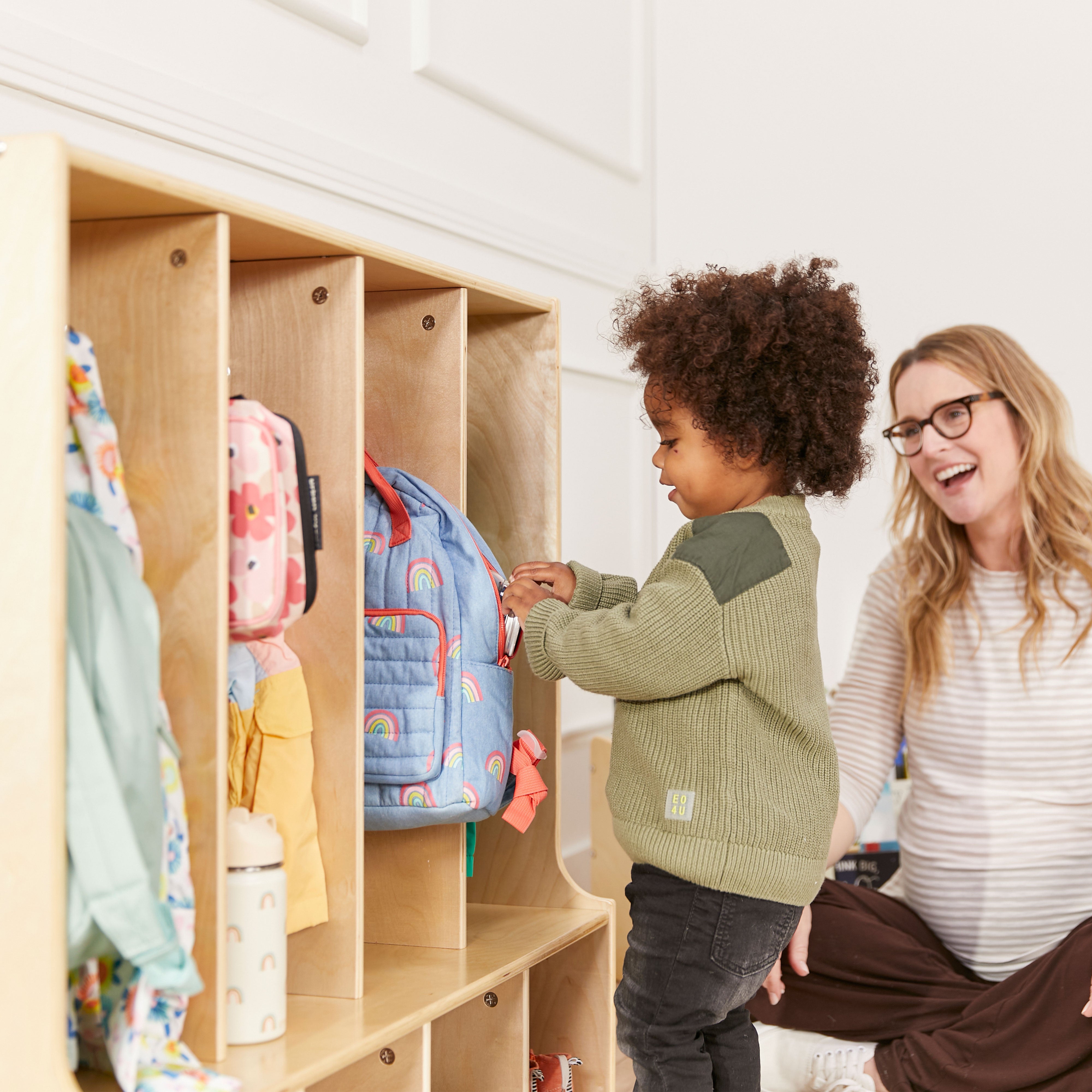 Streamline 4-Section Coat Locker with Bench, Toddler Size