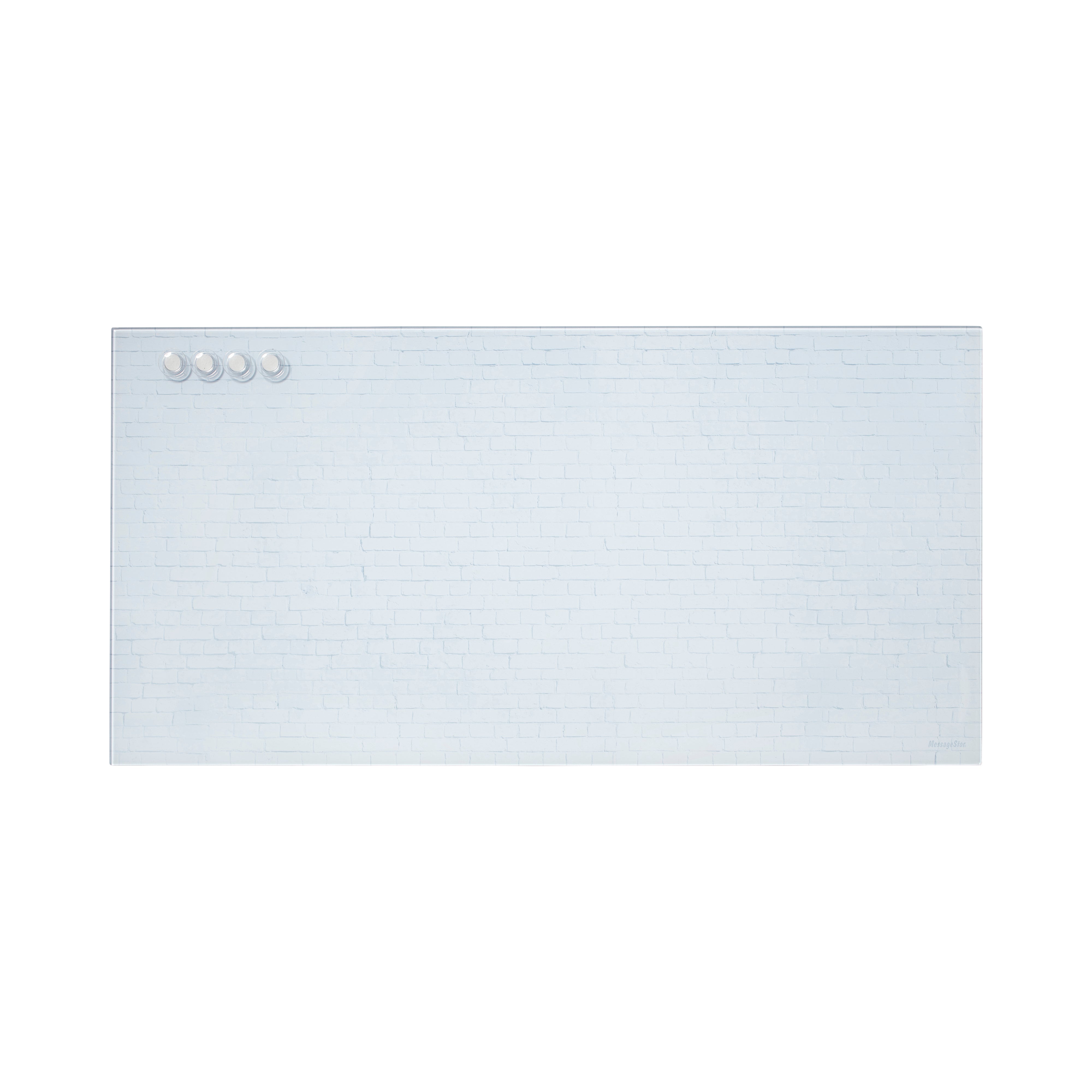 MessageStor Magnetic Dry-Erase Glass Board with Magnets, 18in x 36in