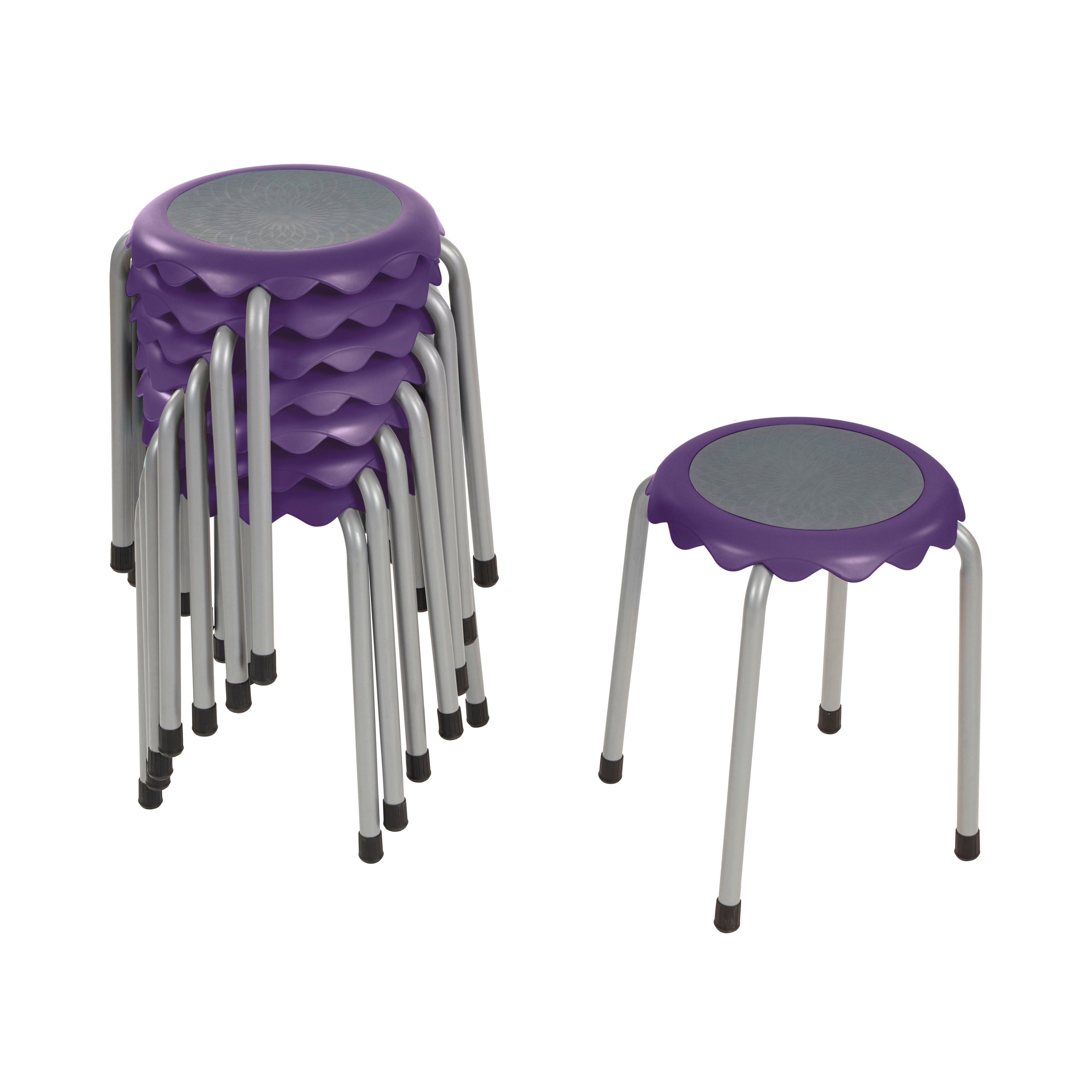 Daisy Stackable Stool with Glides Seating Set, 8-Piece