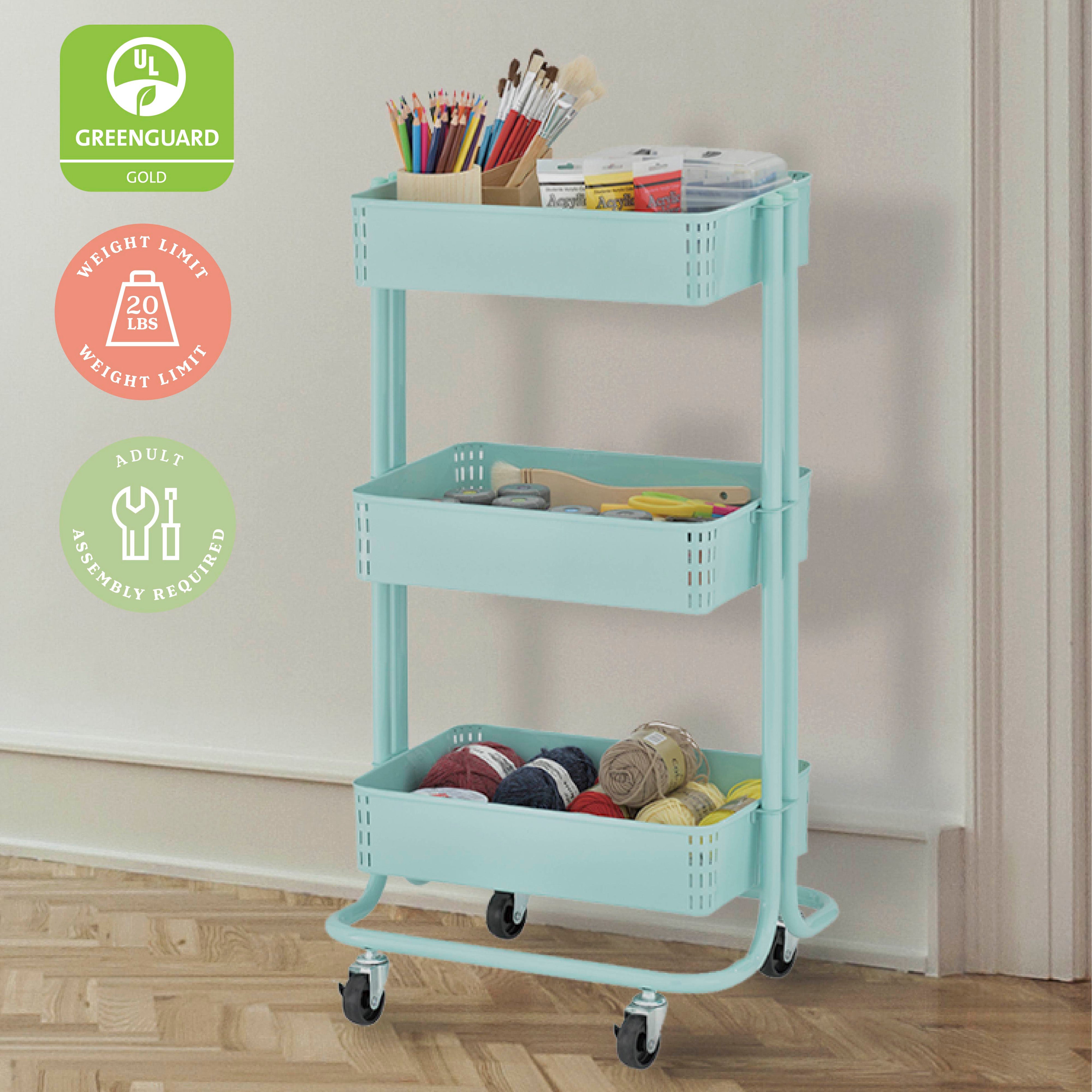 3-Tier Metal Rolling Utility Cart