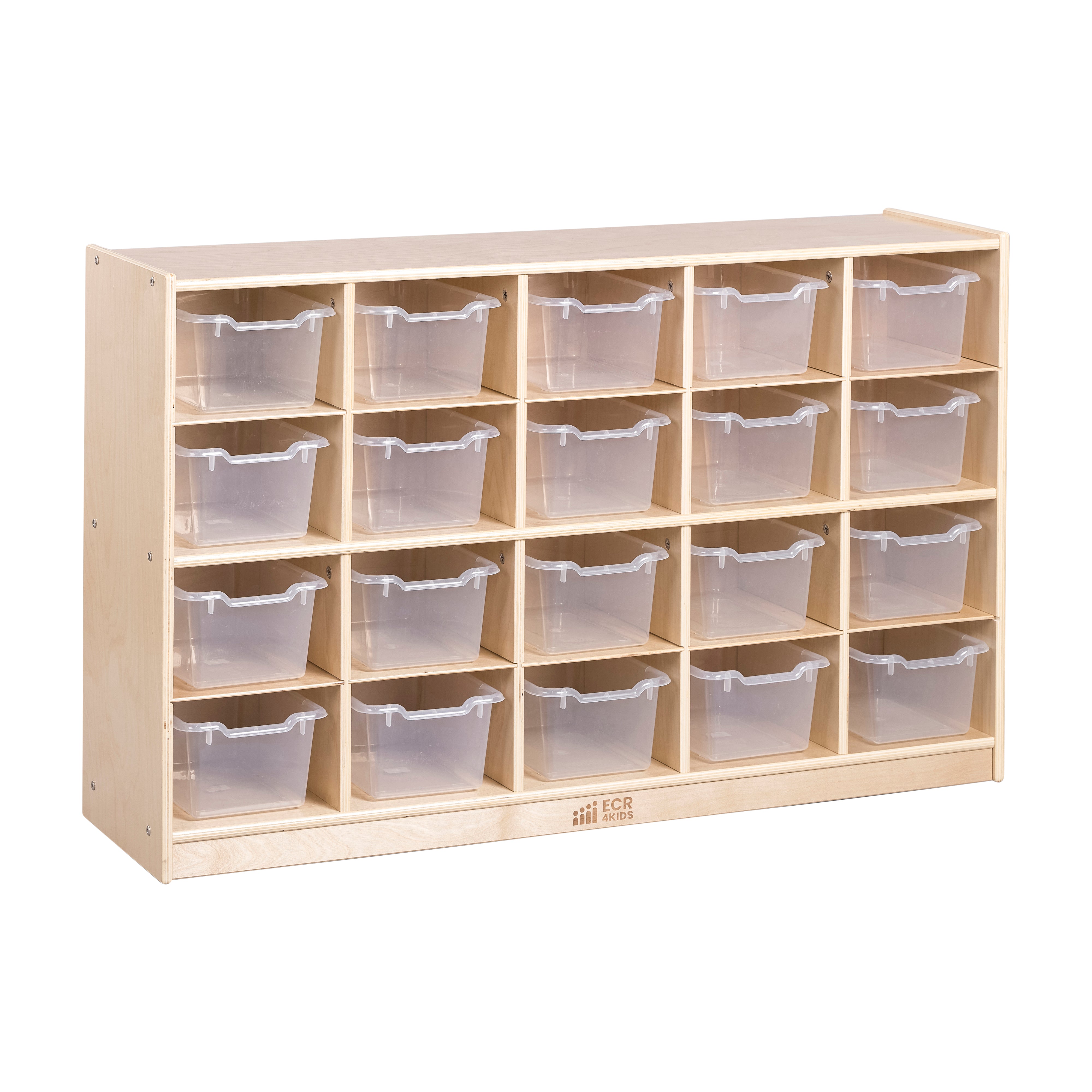 20 Cubby Mobile Tray Cabinet and 20 Scoop Front Bins, 4x5