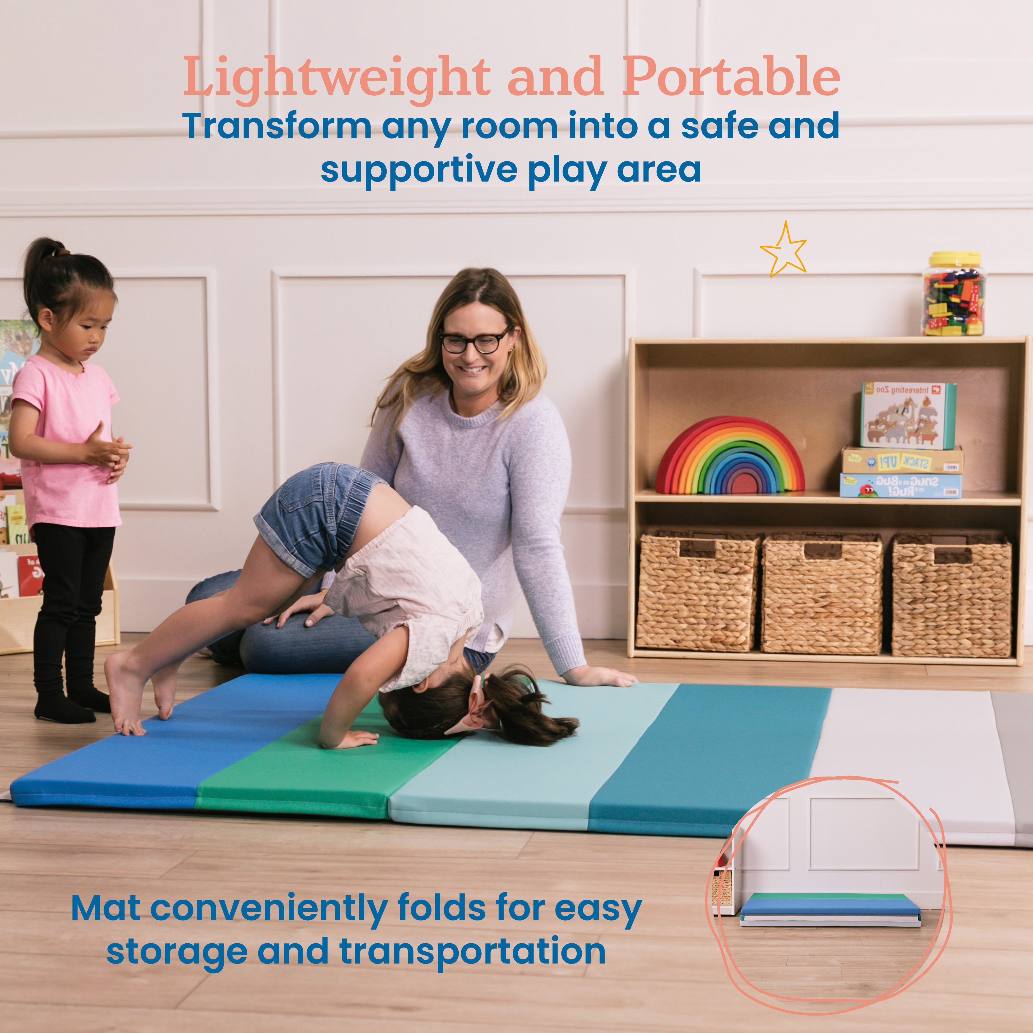 6-Section Rainbow Runway Activity Mat