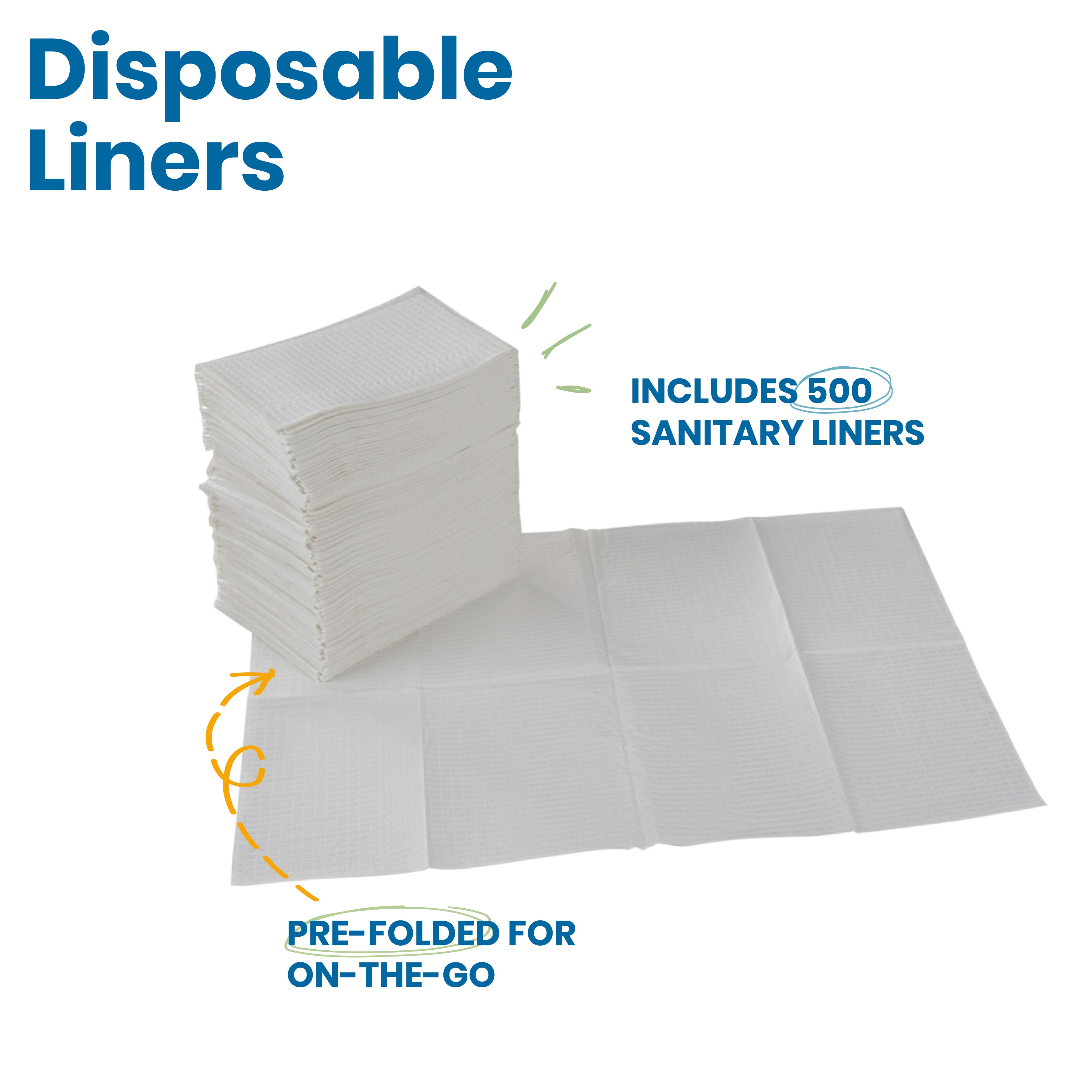 2-Ply Disposable Sanitary Liner, 500-Pack