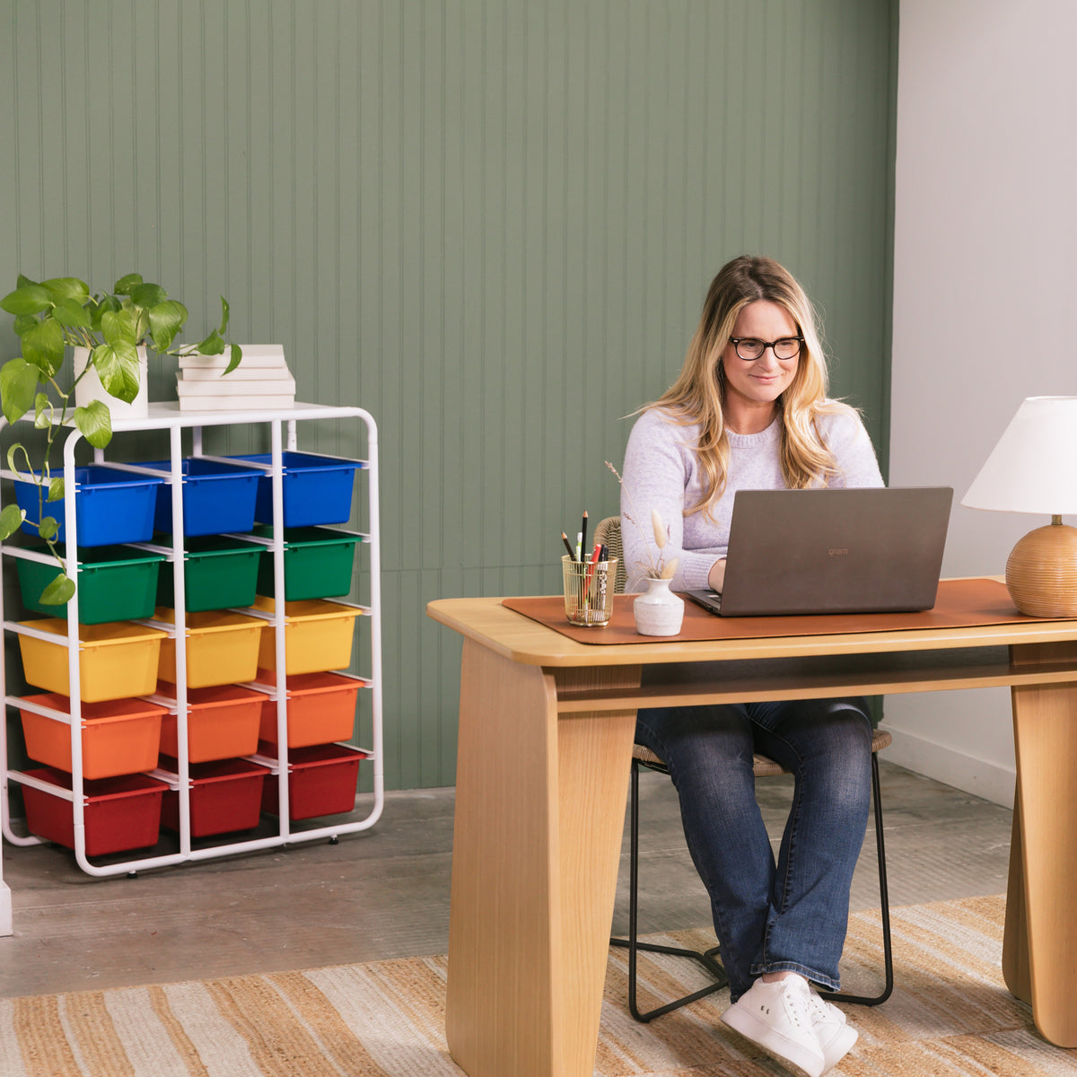 5-Tier Storage Rack with 15 Cubby Bins, 5x3