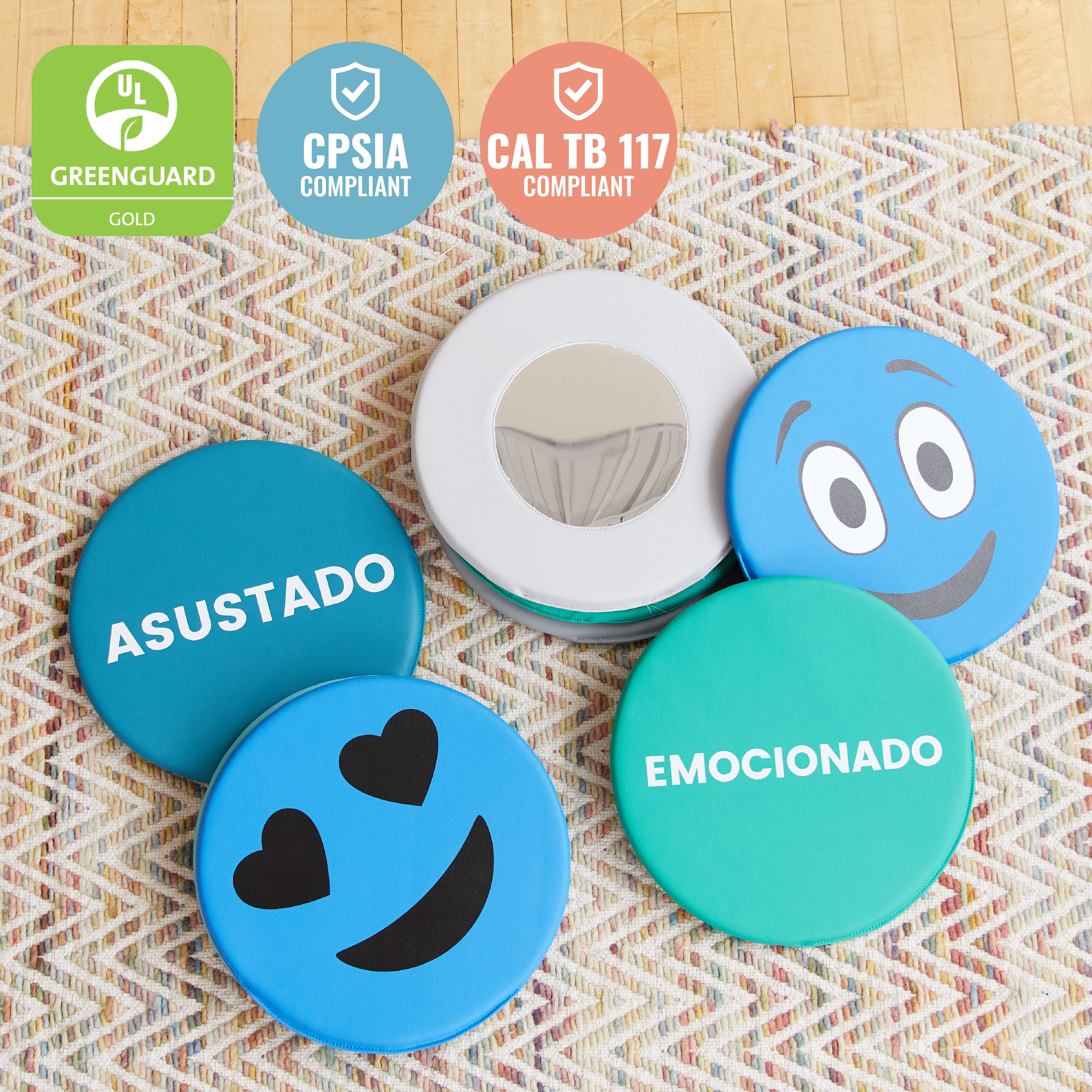 Emotion Pads with Mirror, Spanish, 8-Piece