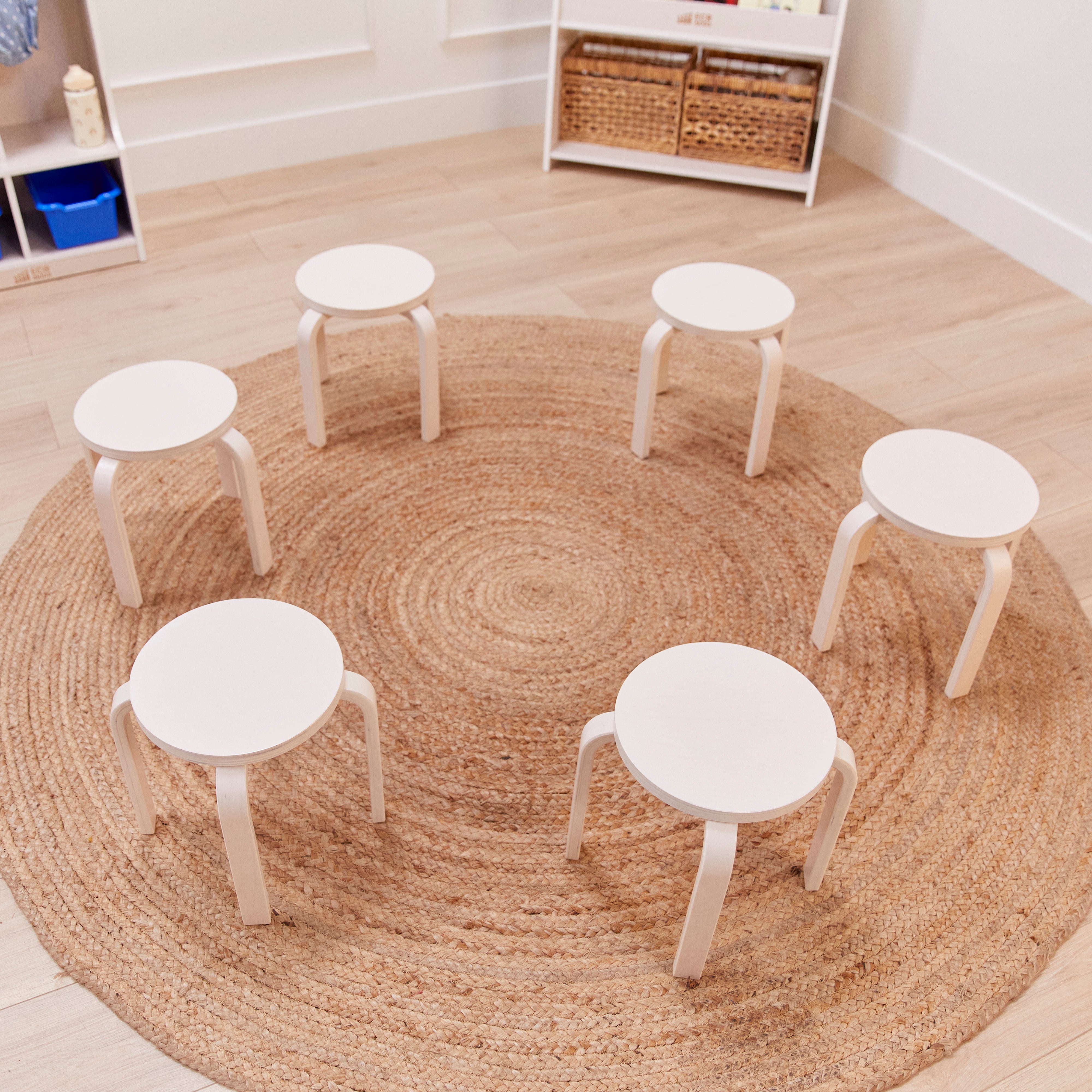 Bentwood Stackable Stools, 6-Piece