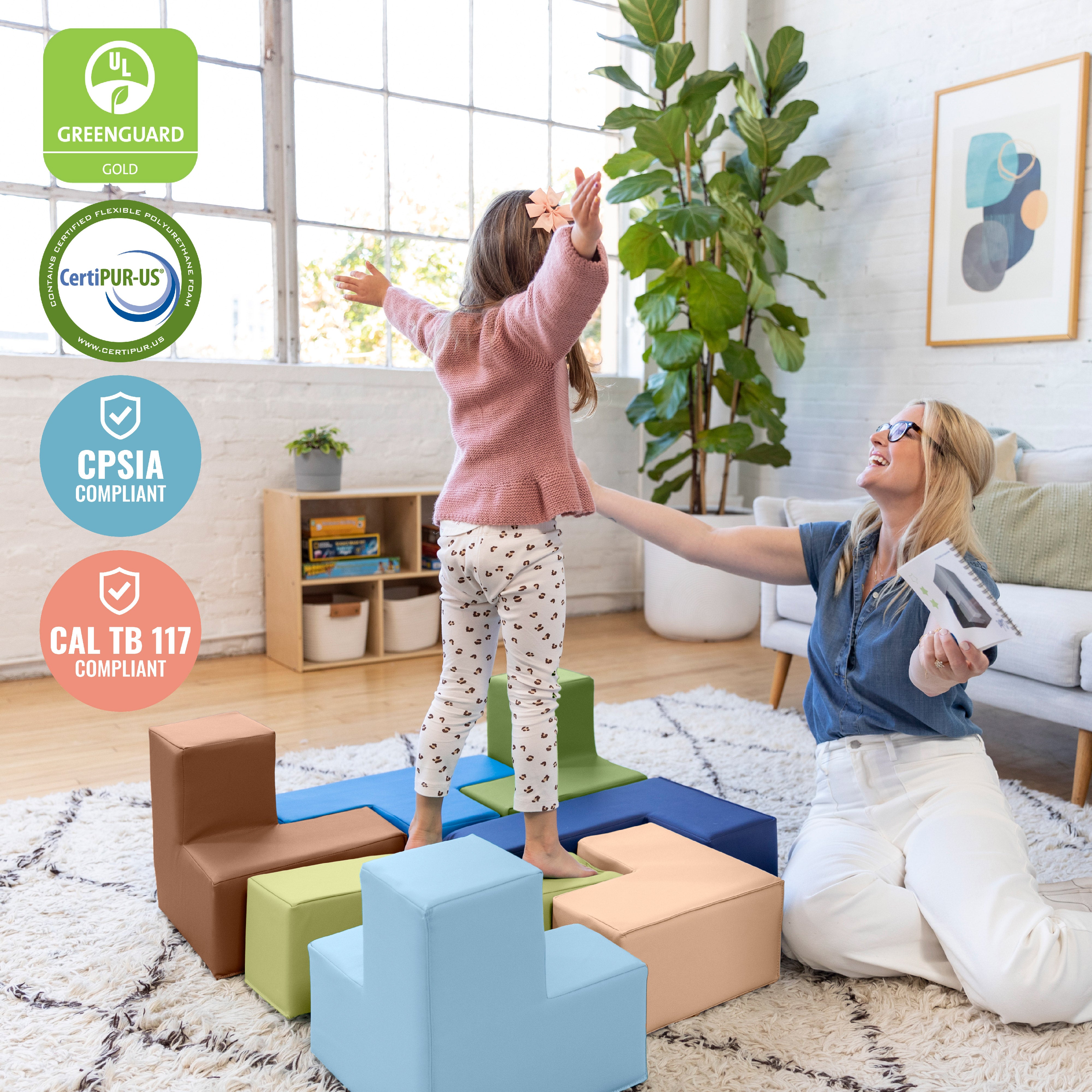 SoftZone Brainy Building Blocks, 7-Piece