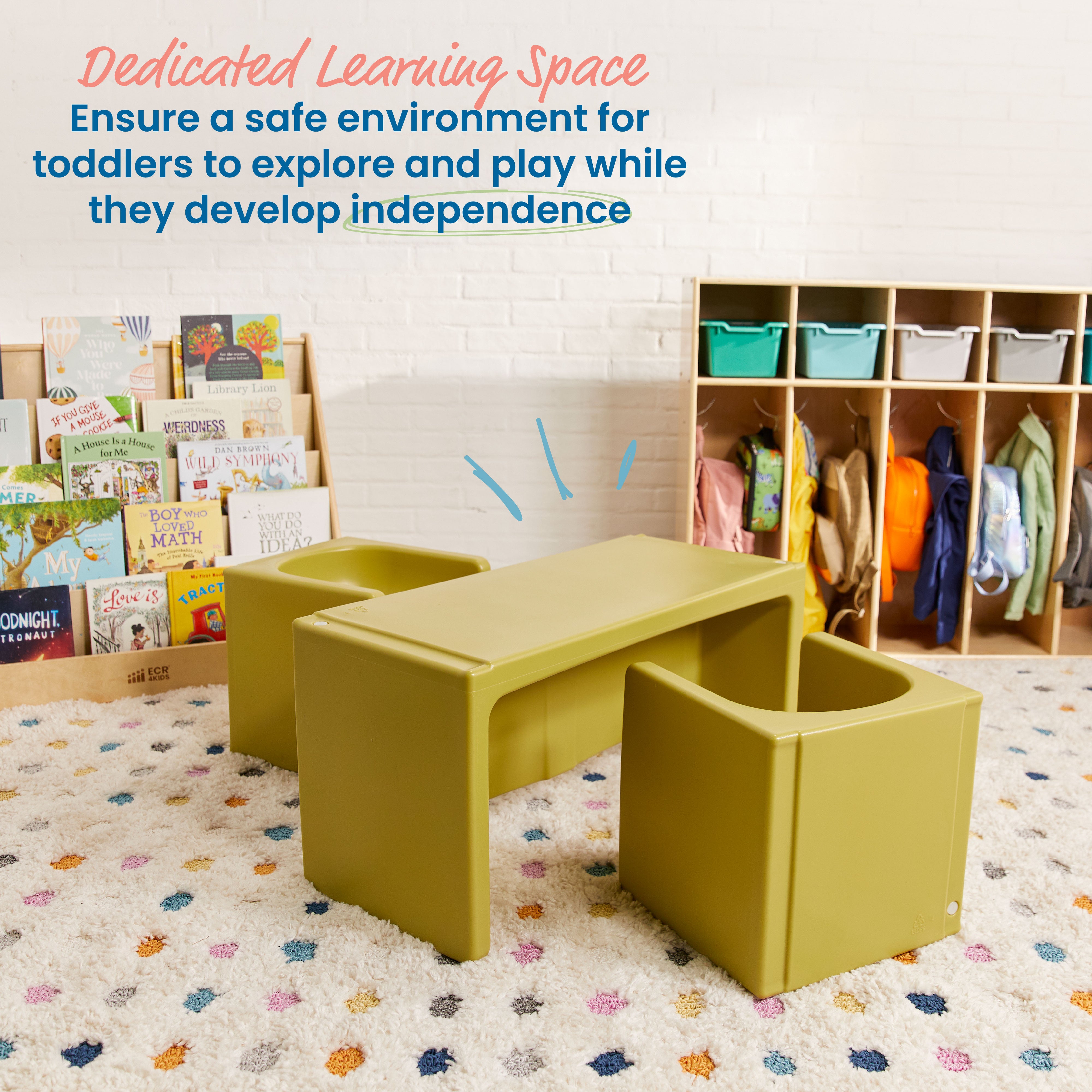 Tri-Me Table and Cube Chair Set, 3-Piece