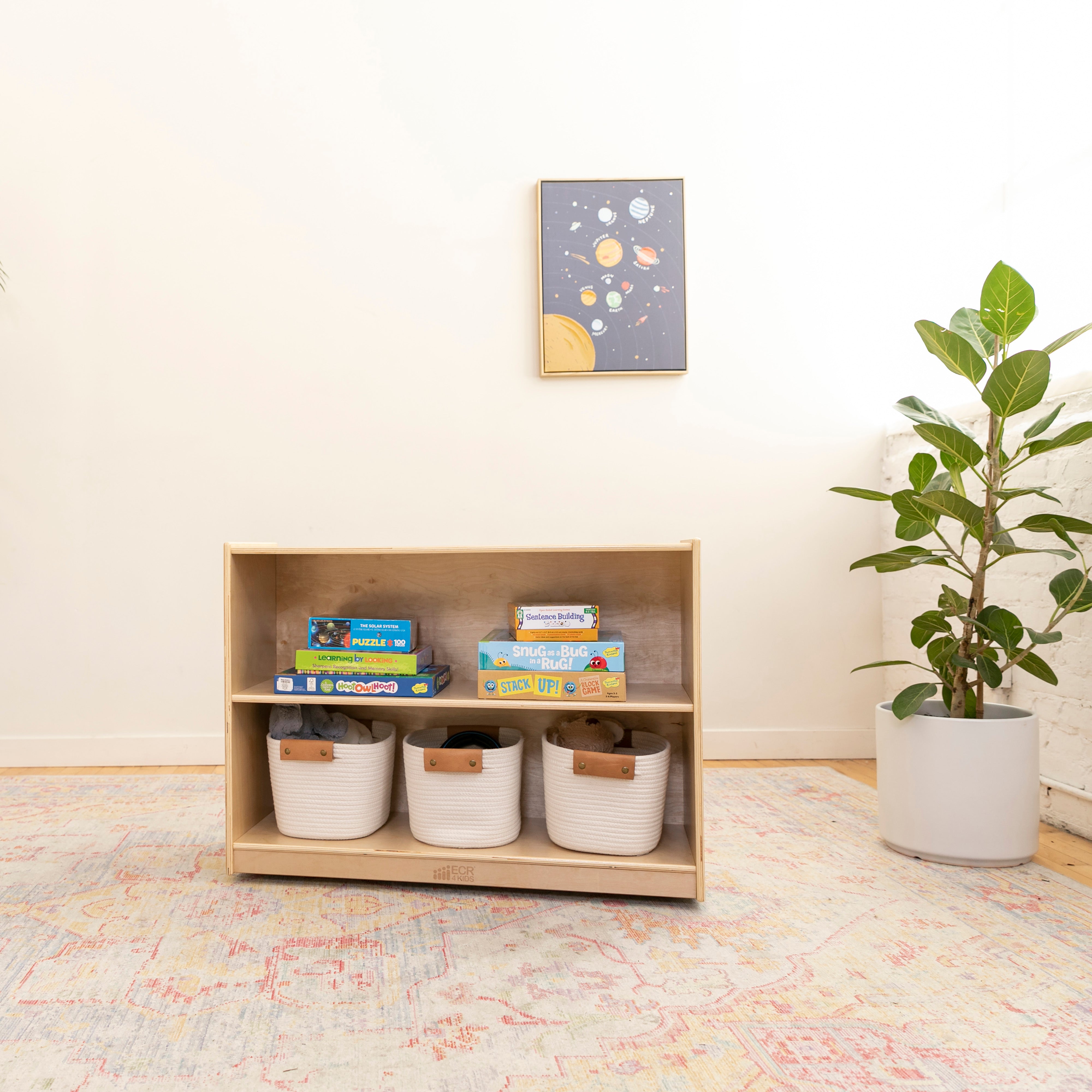 2-Shelf Mobile Storage Cabinet