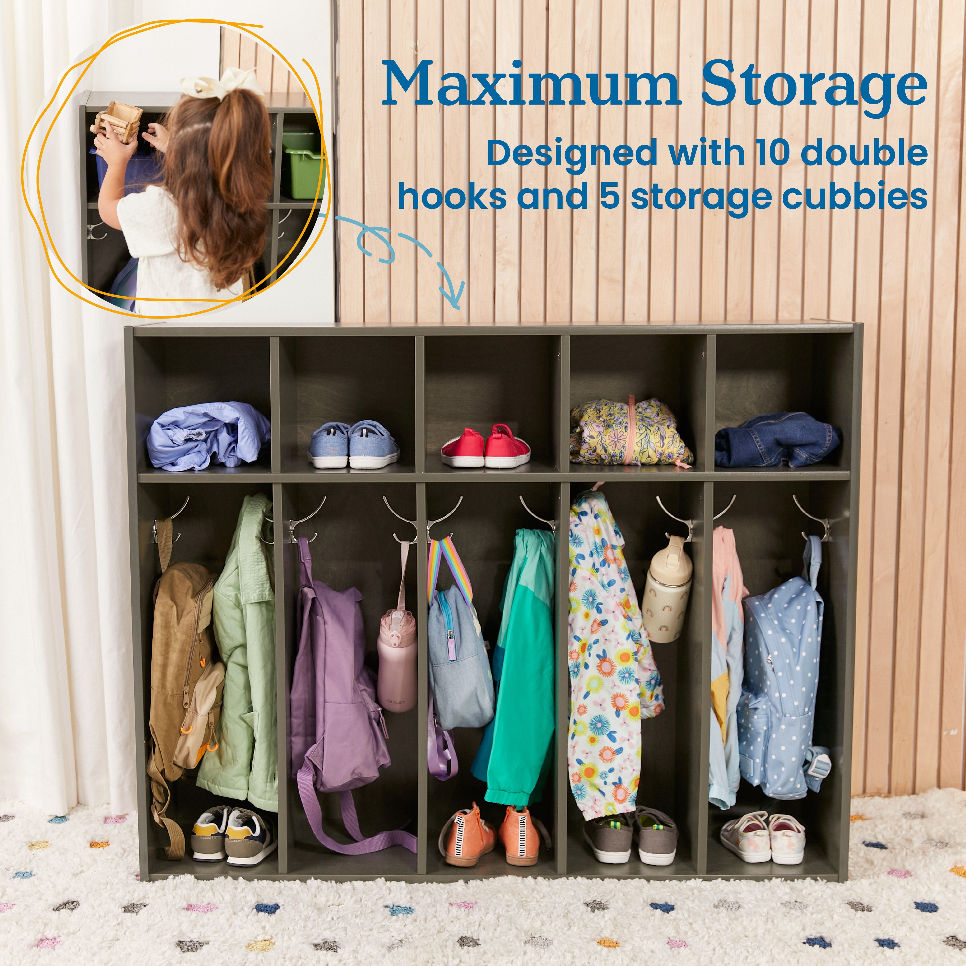 Streamline 5-Section Toddler Coat Locker