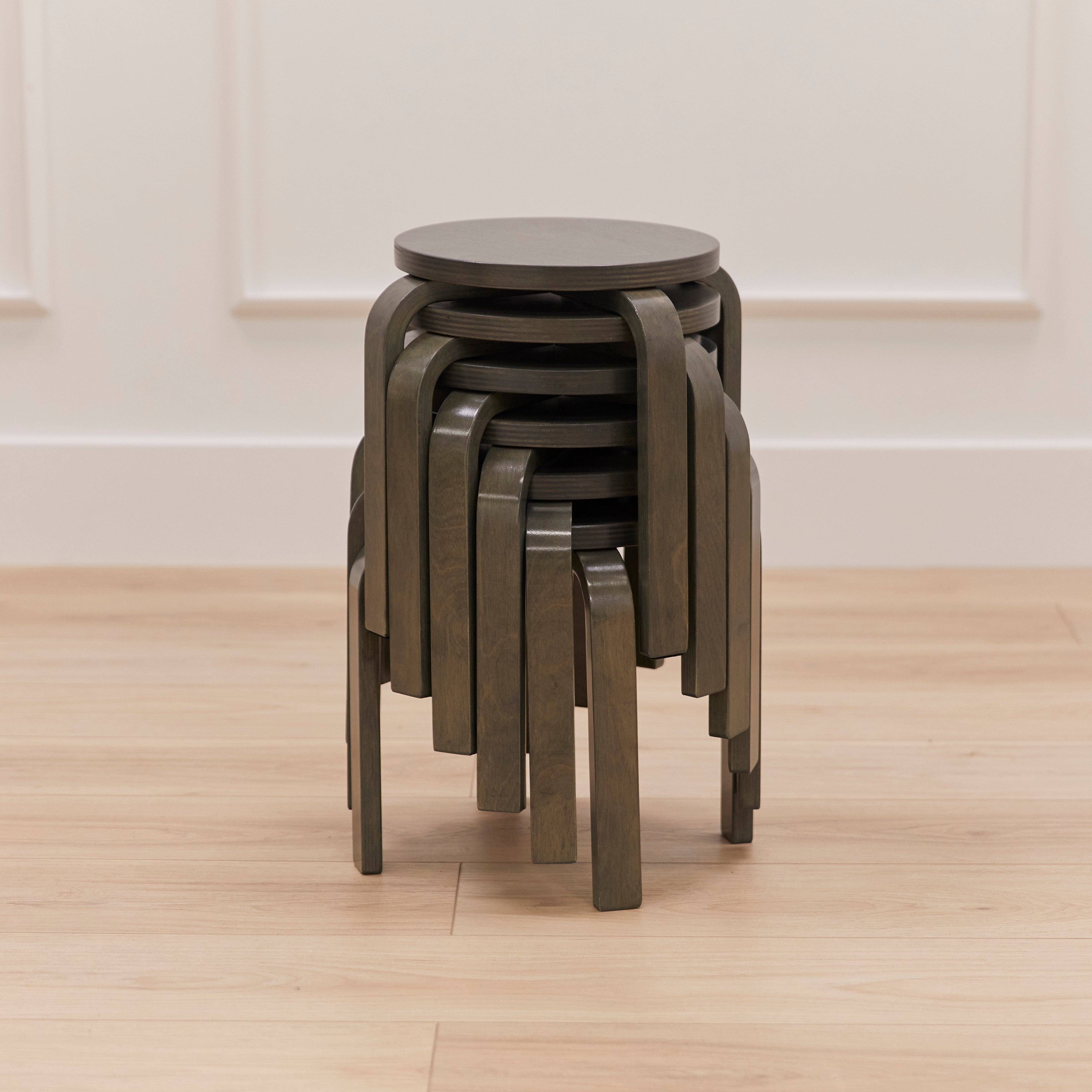 Bentwood Stackable Stools, 6-Piece