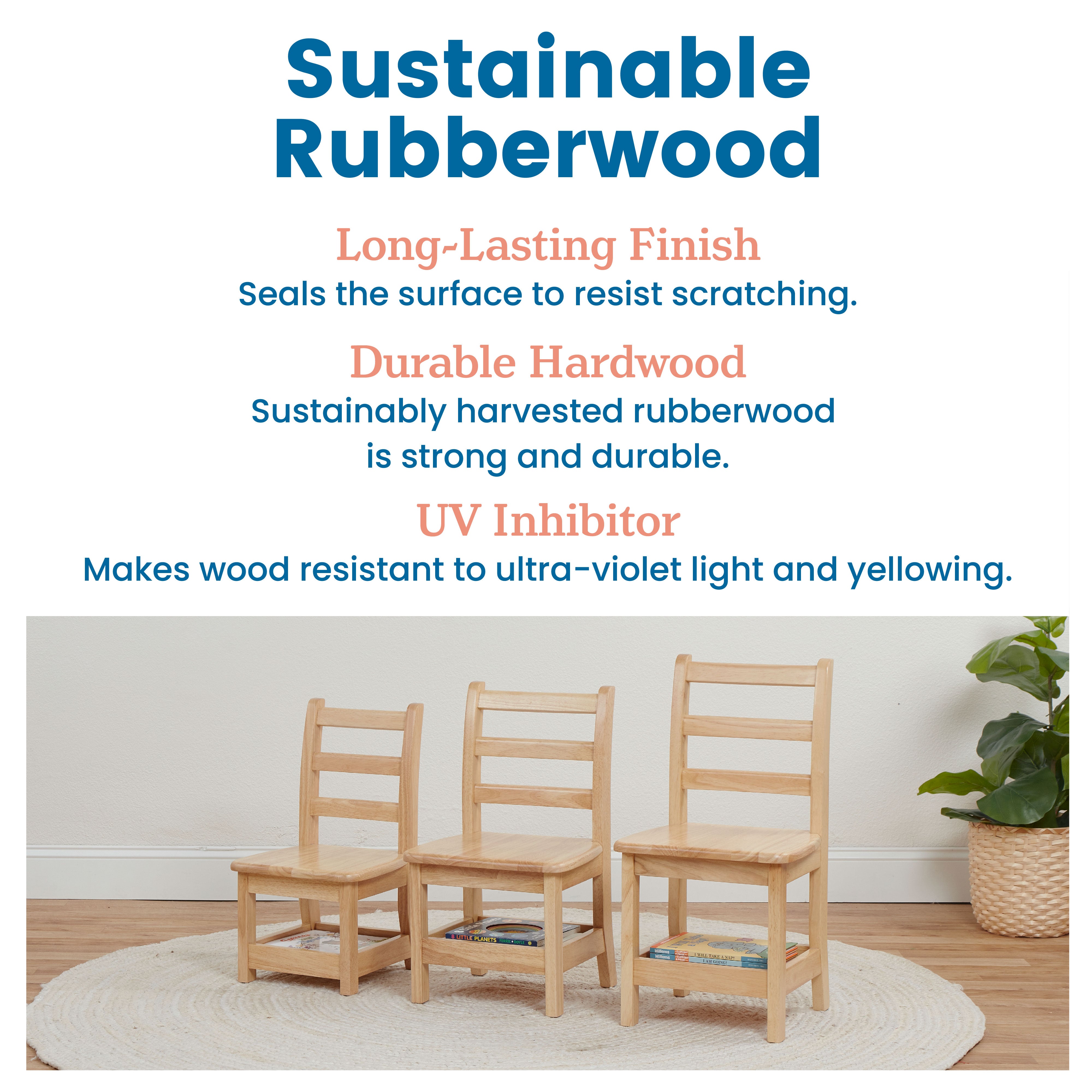 Three-Rung Ladderback Chair with Storage, 2-Pack