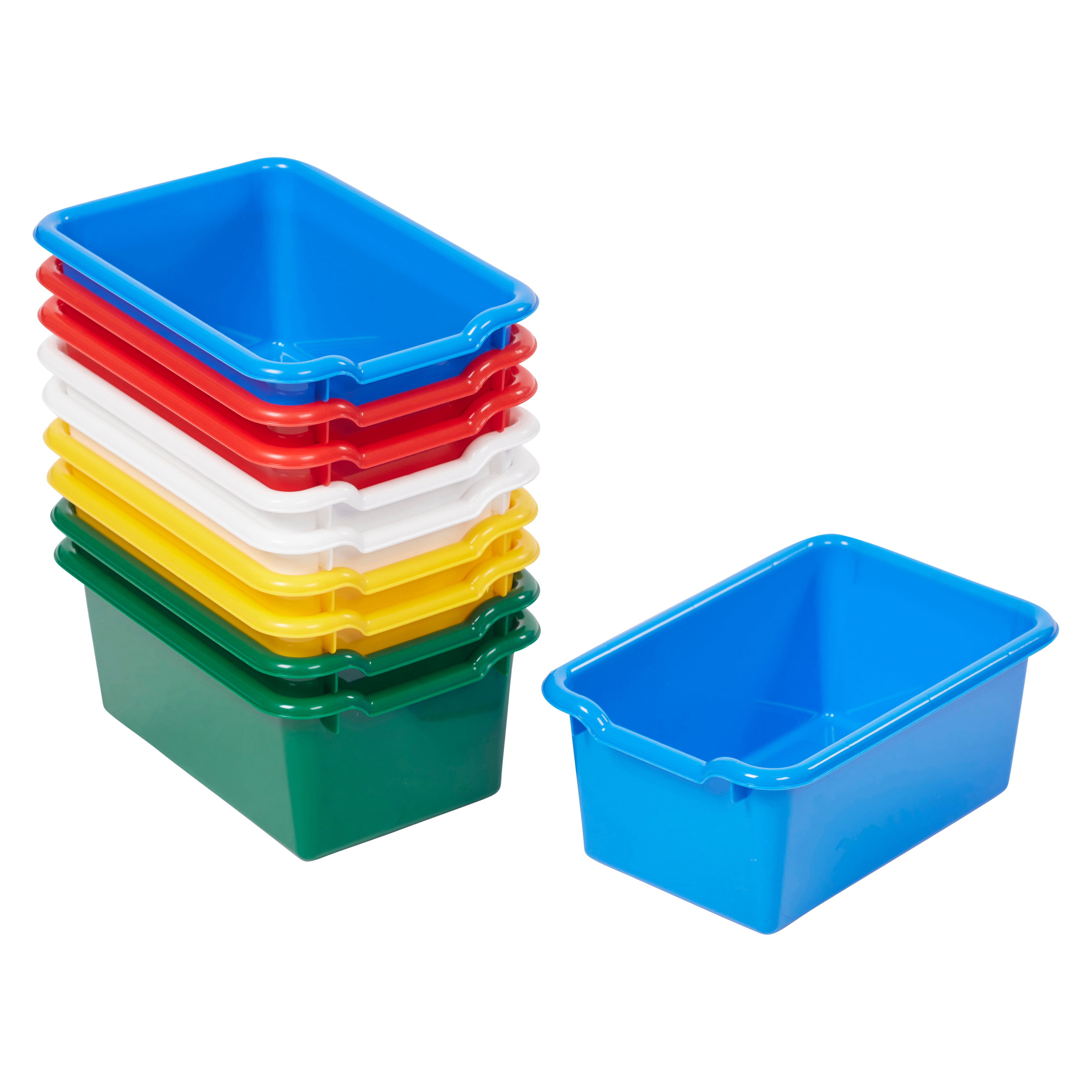 Scoop Front Plastic Storage Bins, 10-Piece