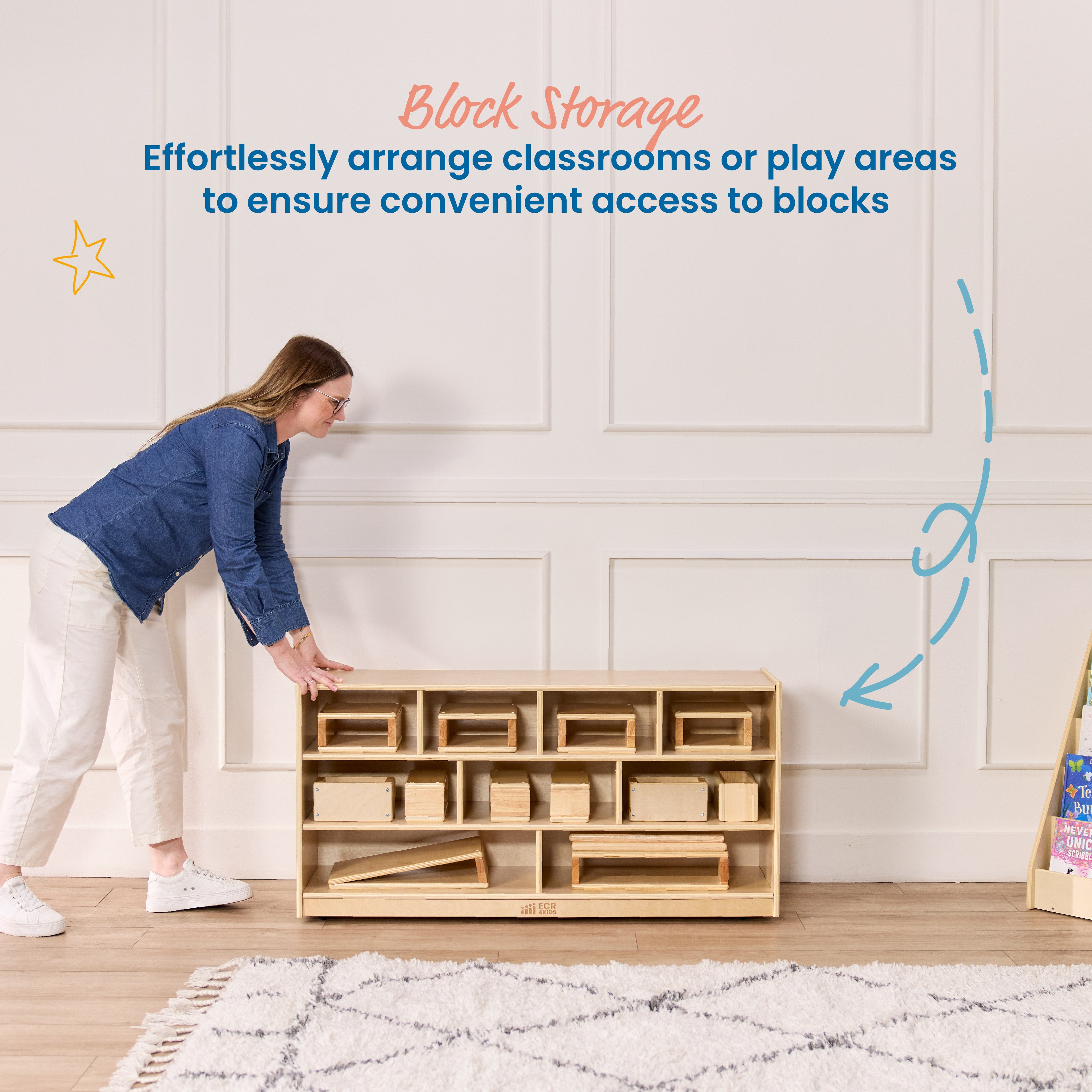 Mobile Block Storage Cart, Large