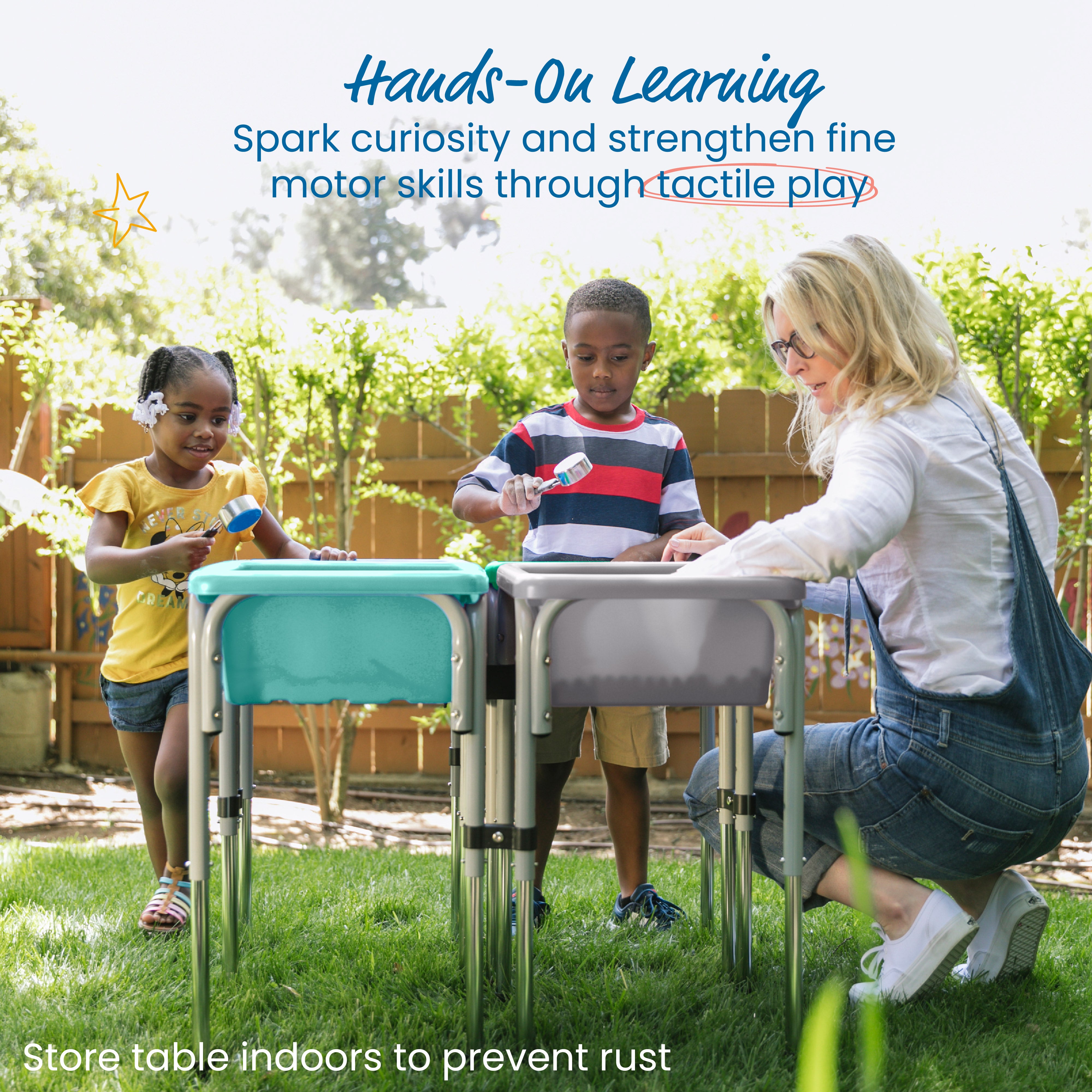 4-Station Sand and Water Adjustable Play Table