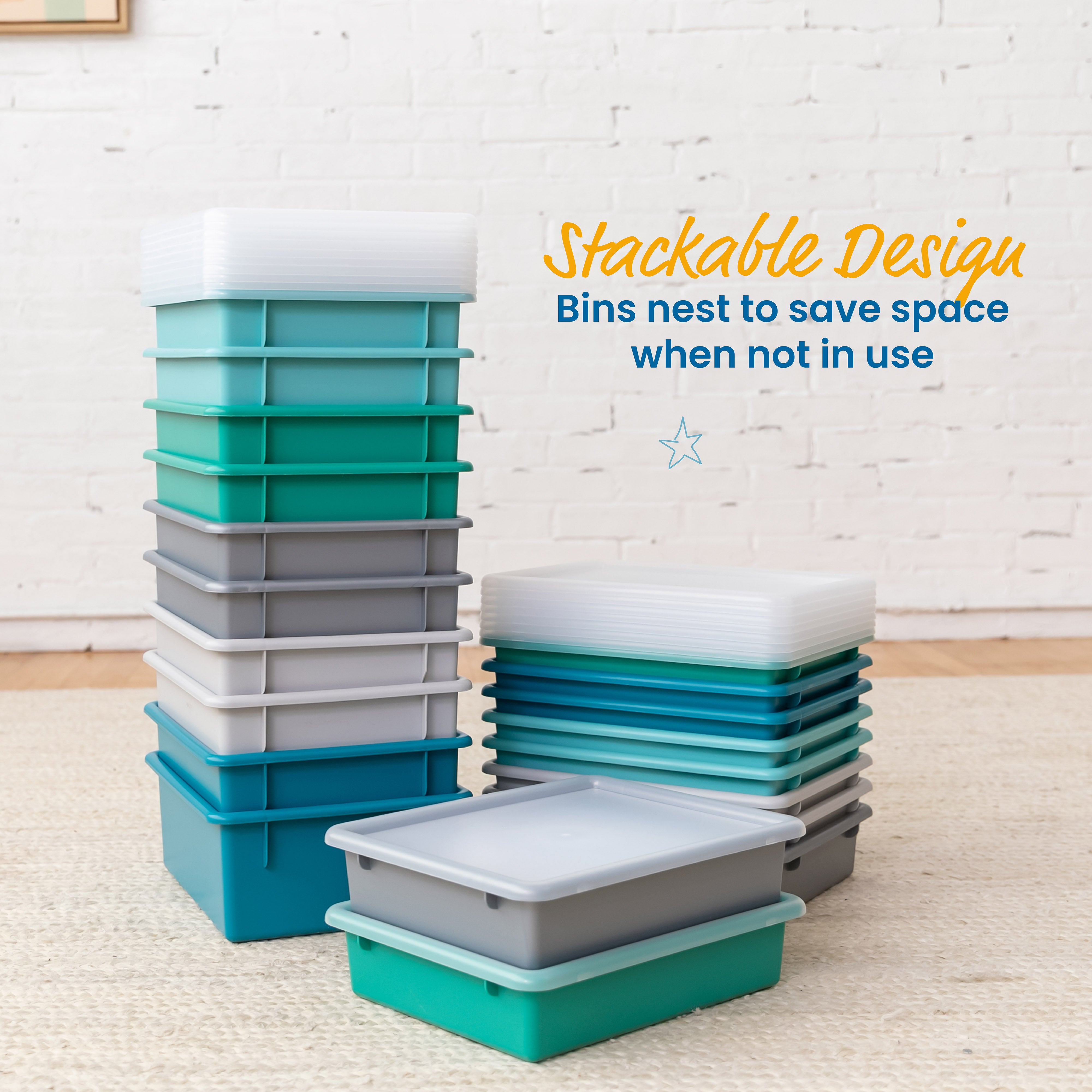 Letter Size Deep Tray with Lid, 10-Piece