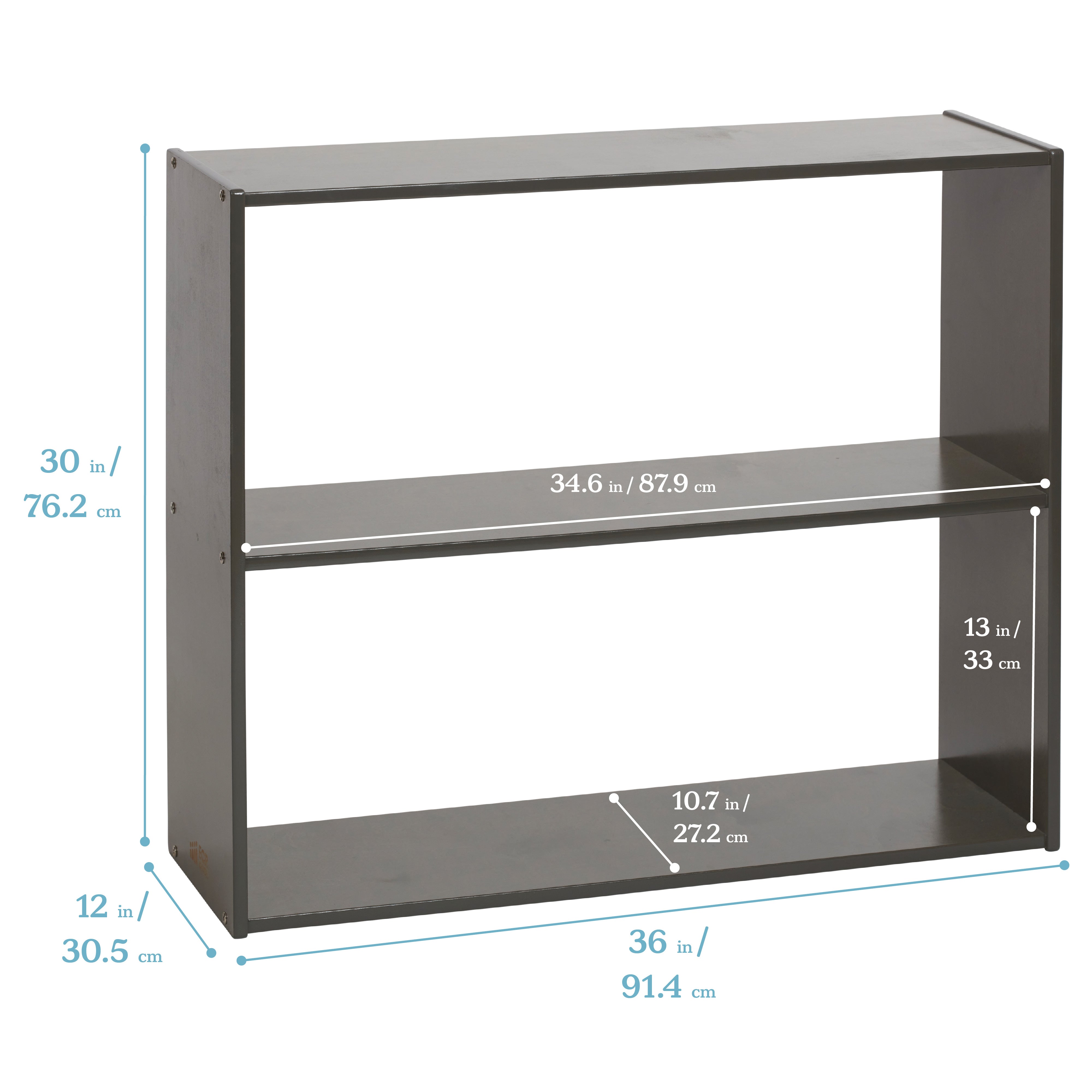 Streamline 2-Shelf Double-Sided Storage Cabinet, 30in