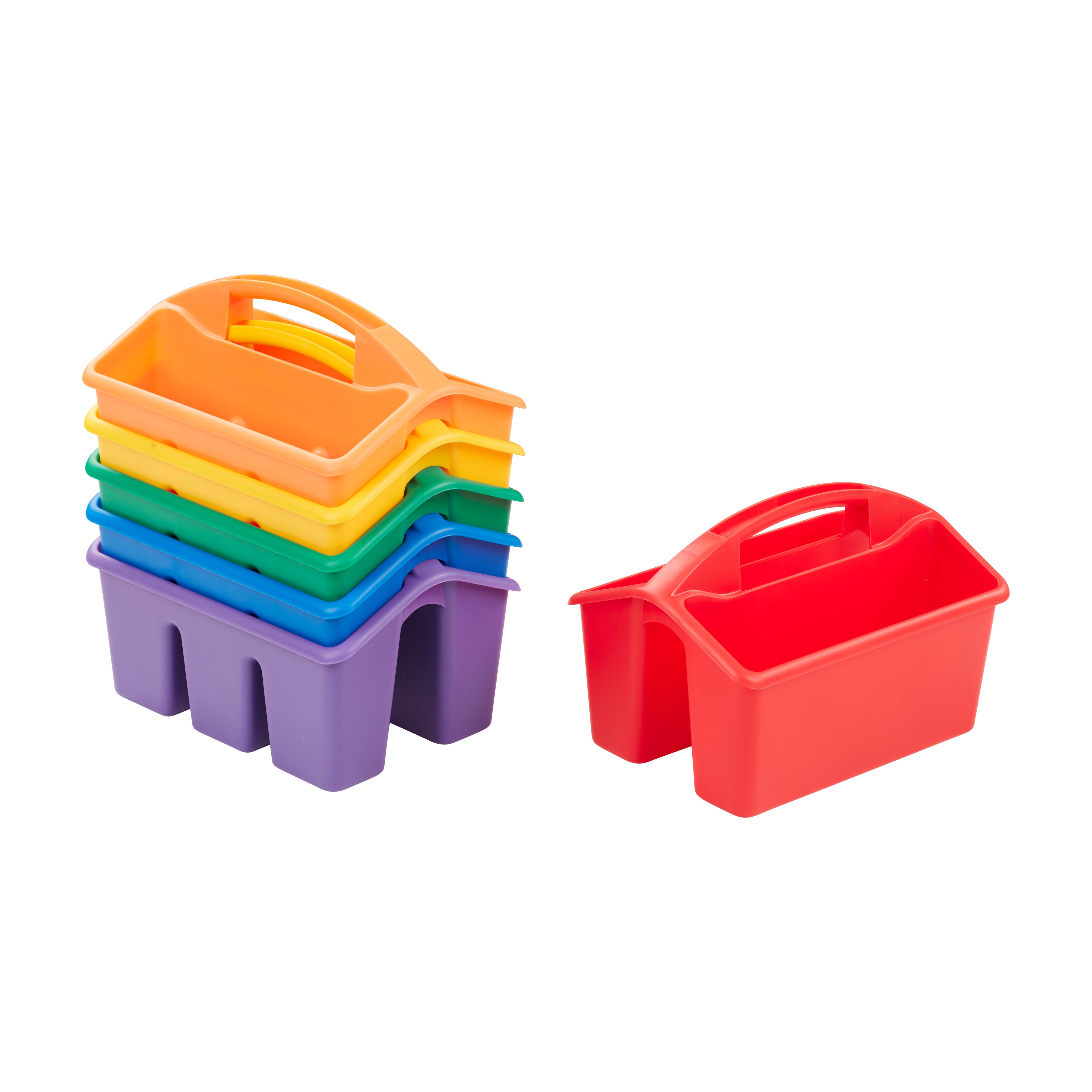 4-Compartment Small Plastic Caddy, 6-Pack