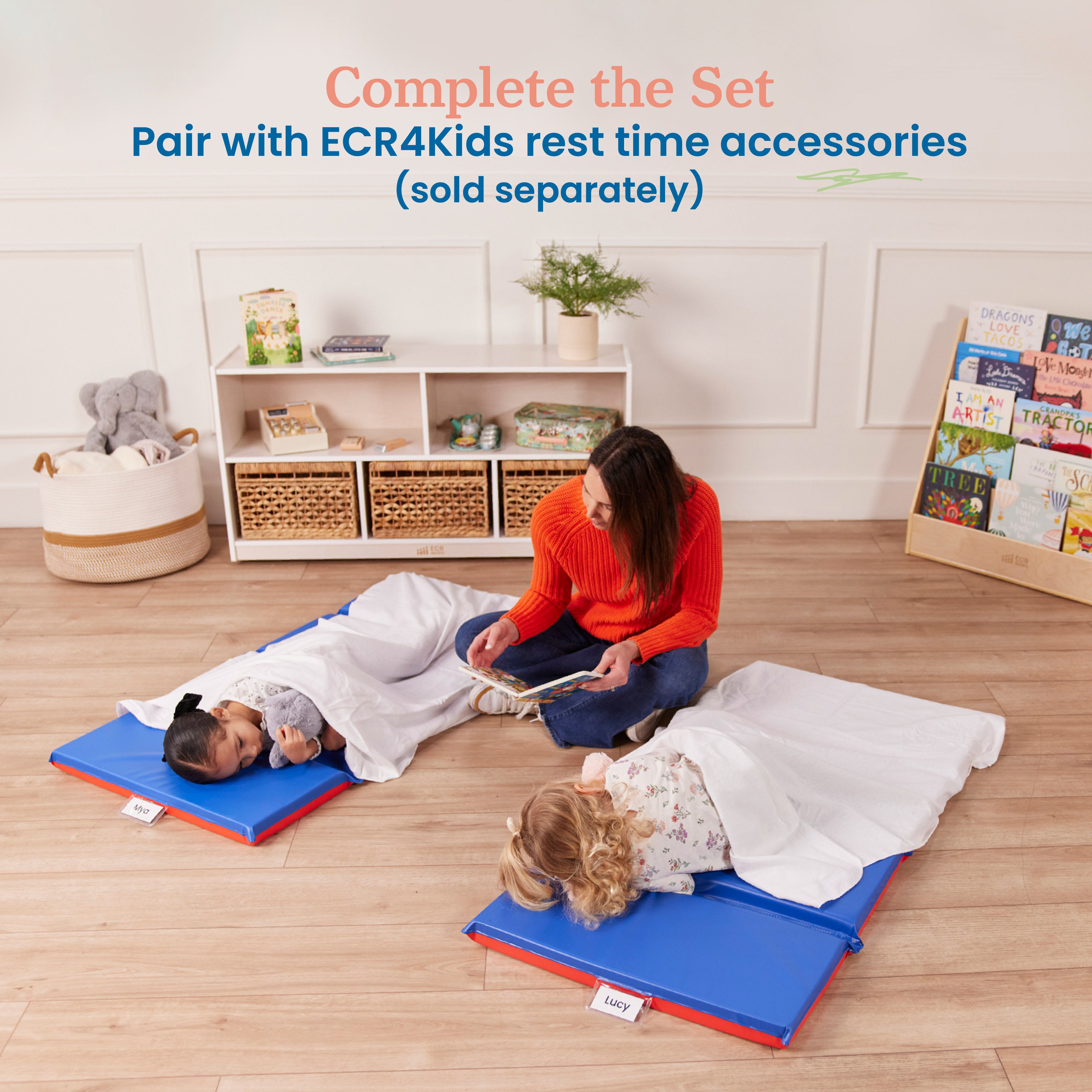 Premium Folding Rest Mat - Red/Blue