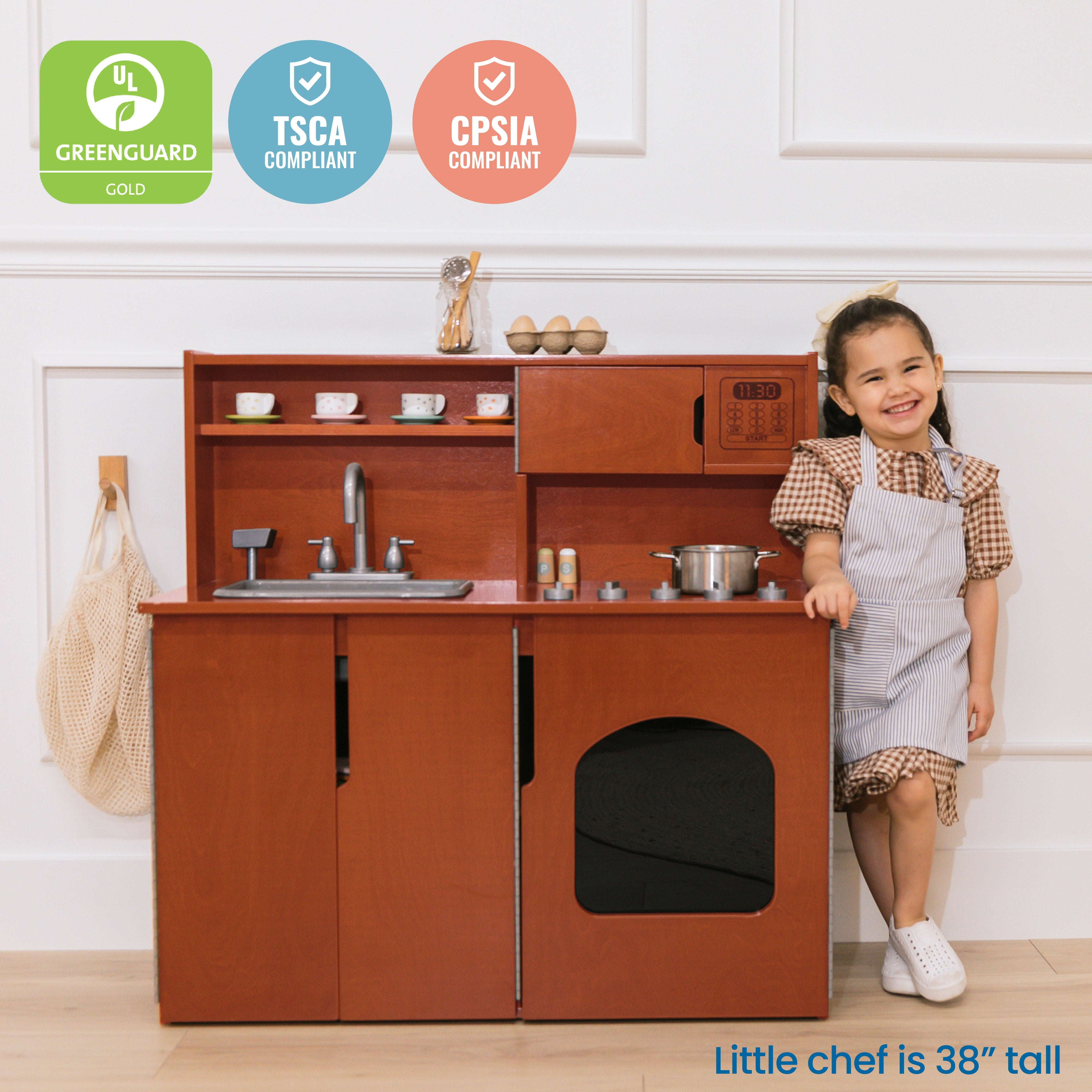 4-in-1 Kitchen, Sink, Stove, Oven, Microwave and Storage