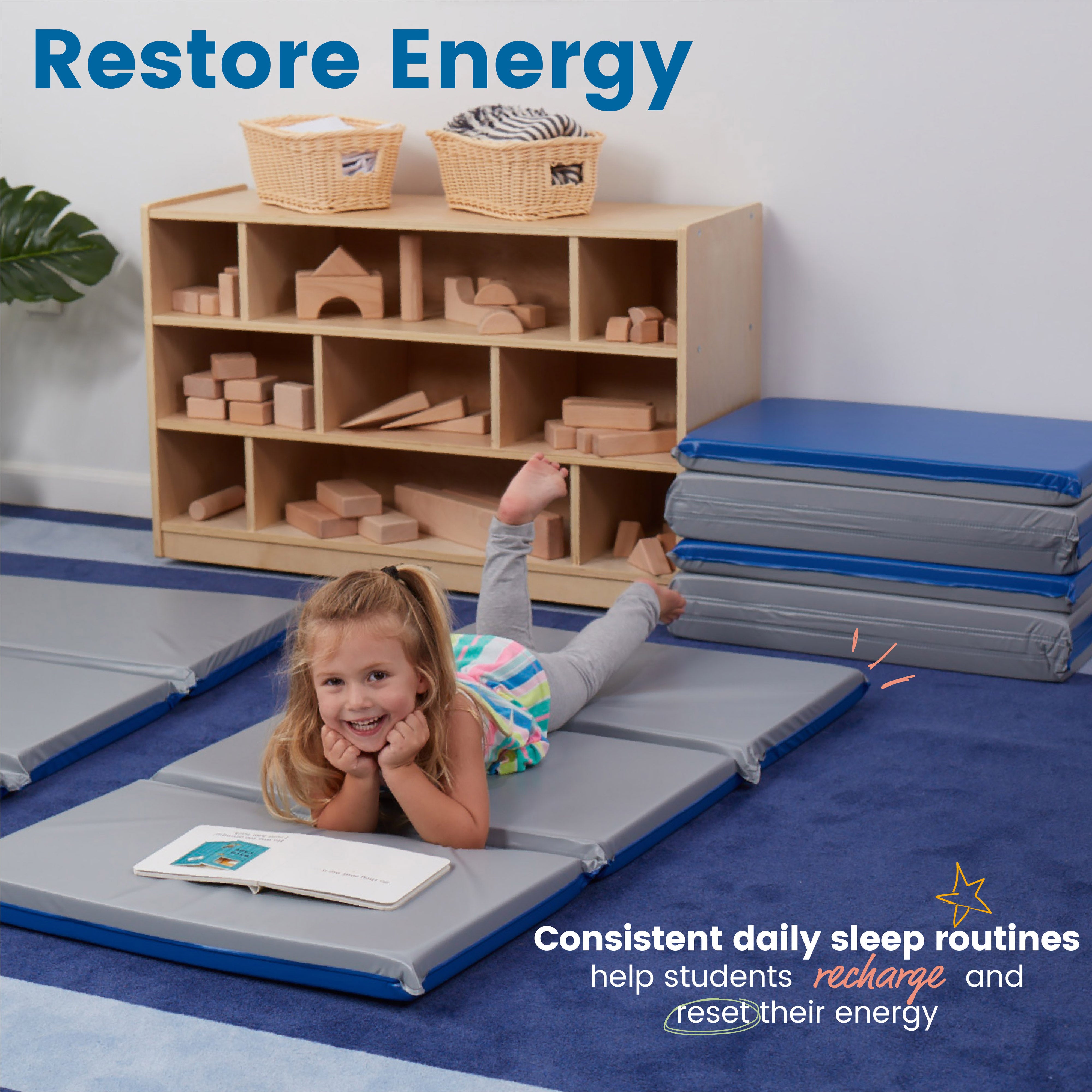 Everyday Folding Rest Mat, 3-Section, 2in