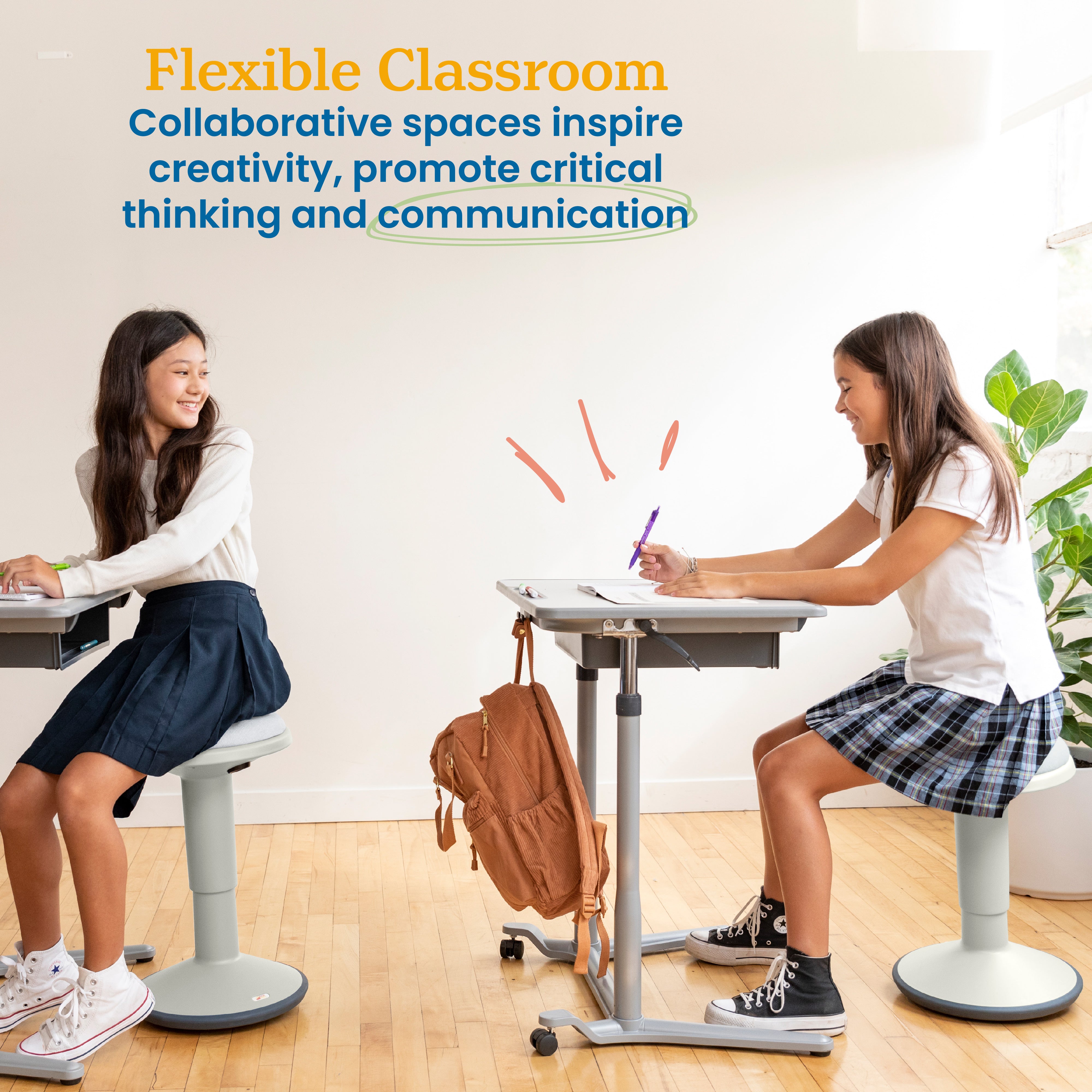 Sitwell Wobble Stool with Cushion, Adjustable Height