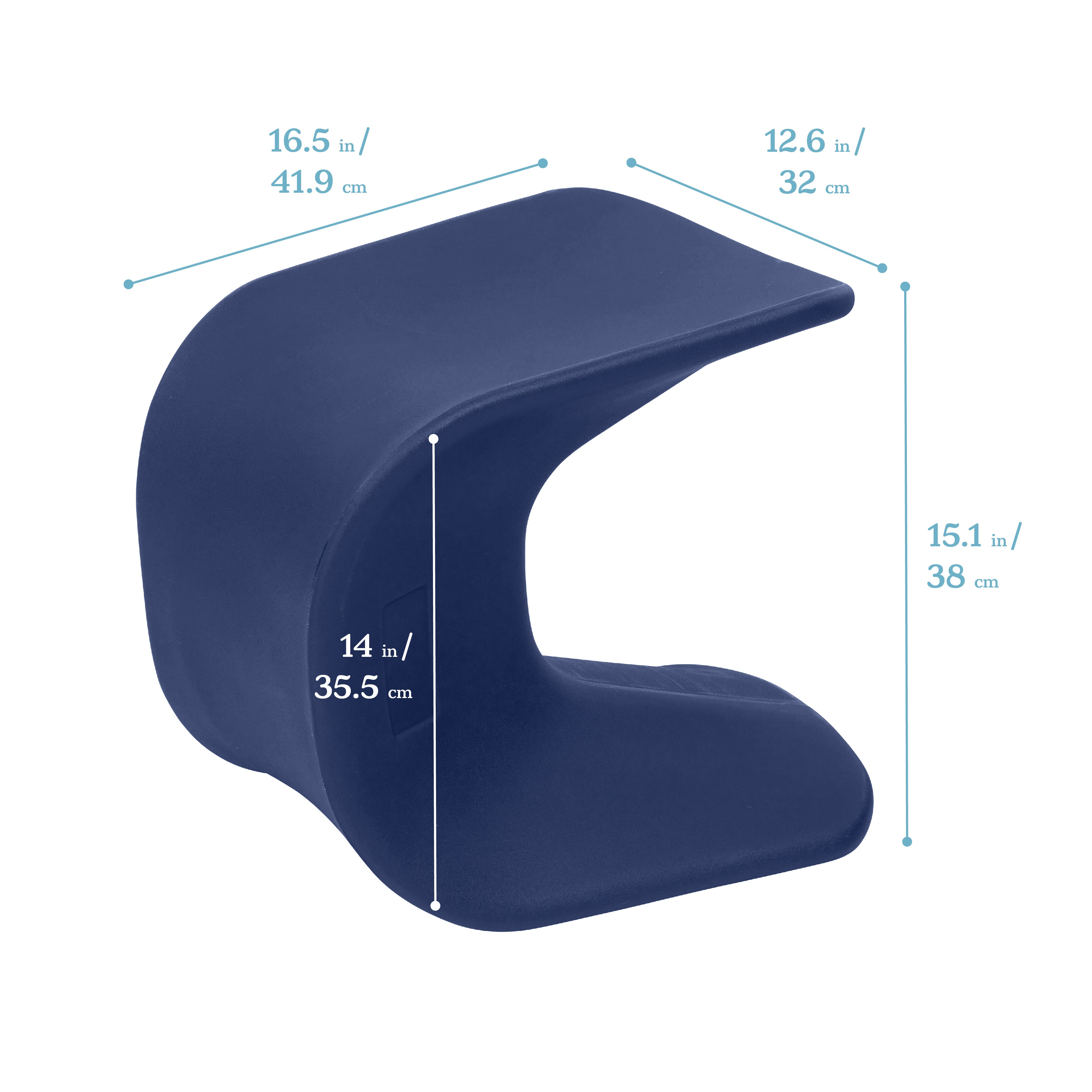 Wave Seat, 14in - 15.1in Seat Height, 2-Pack