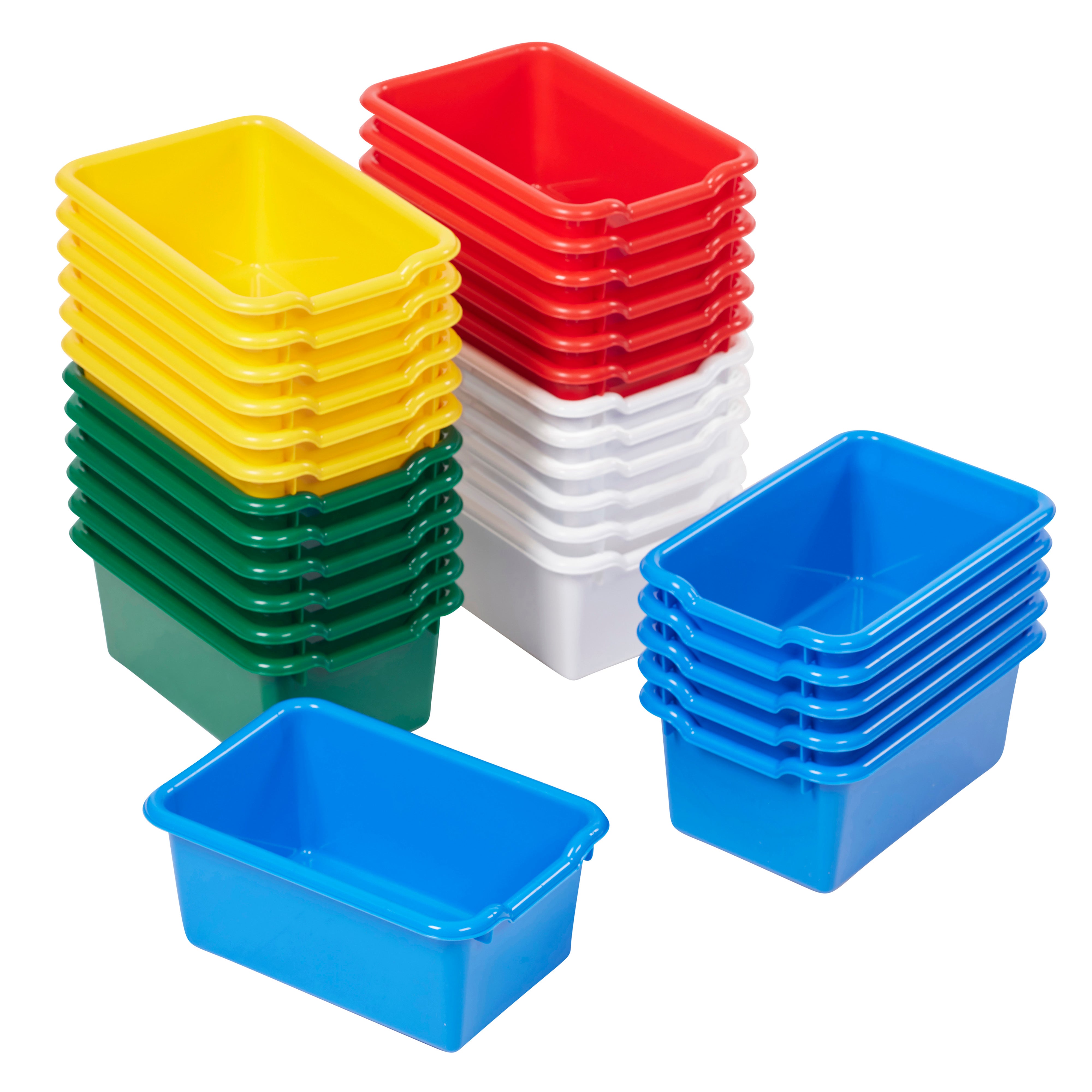 Scoop Front Plastic Storage Bins, 30-Piece