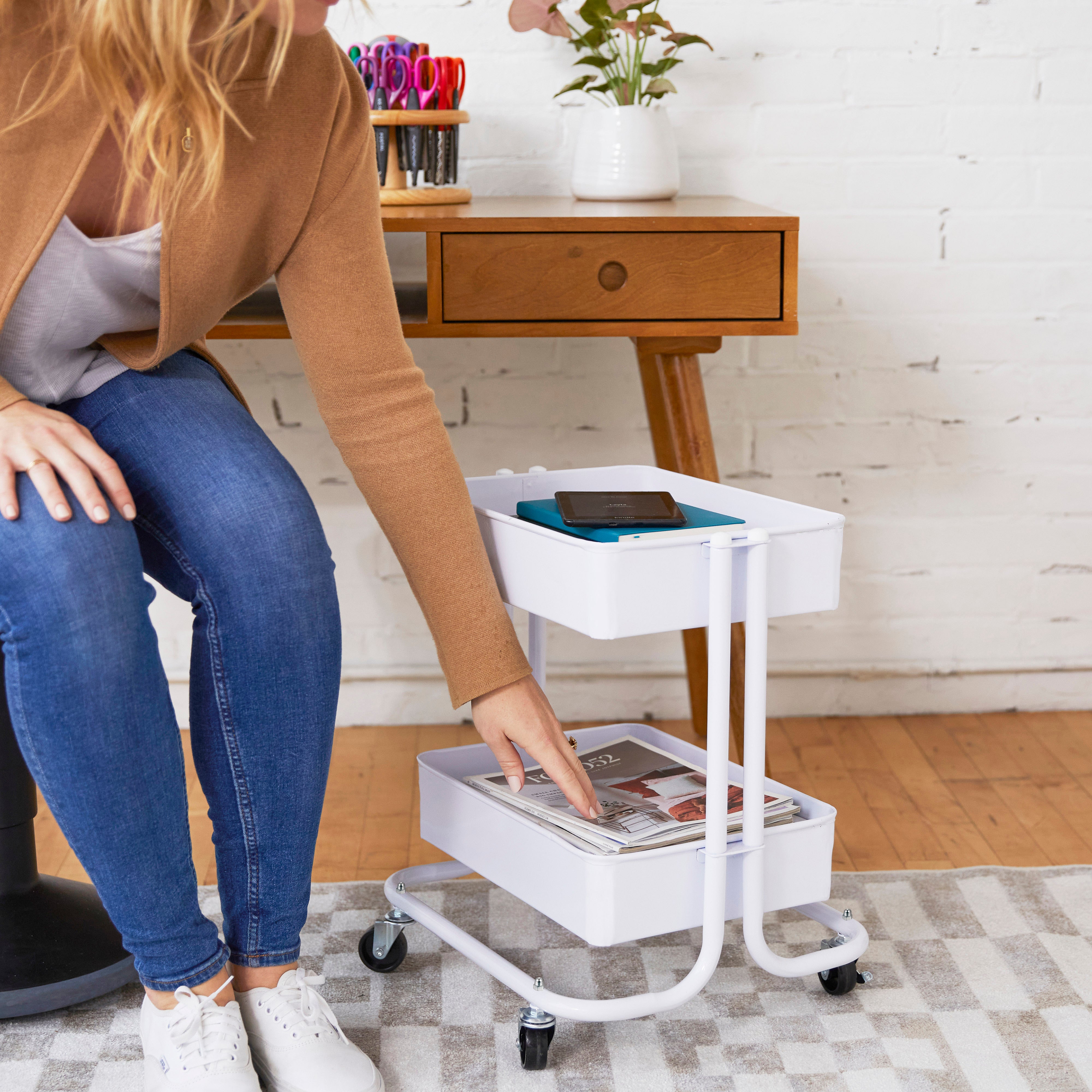 2-Tier Rolling Utility Cart