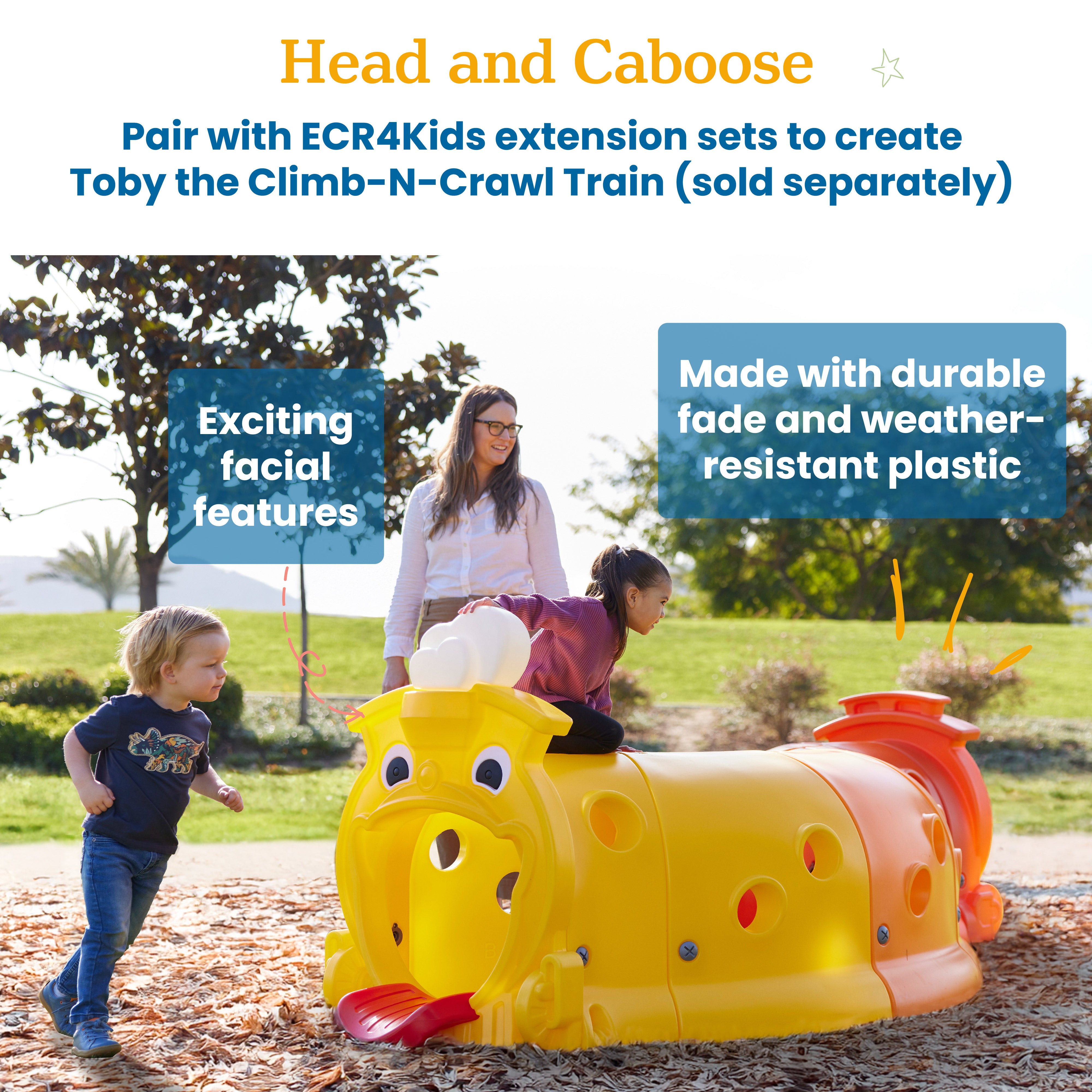 Toby Climb-N-Crawl Train, Head and Caboose