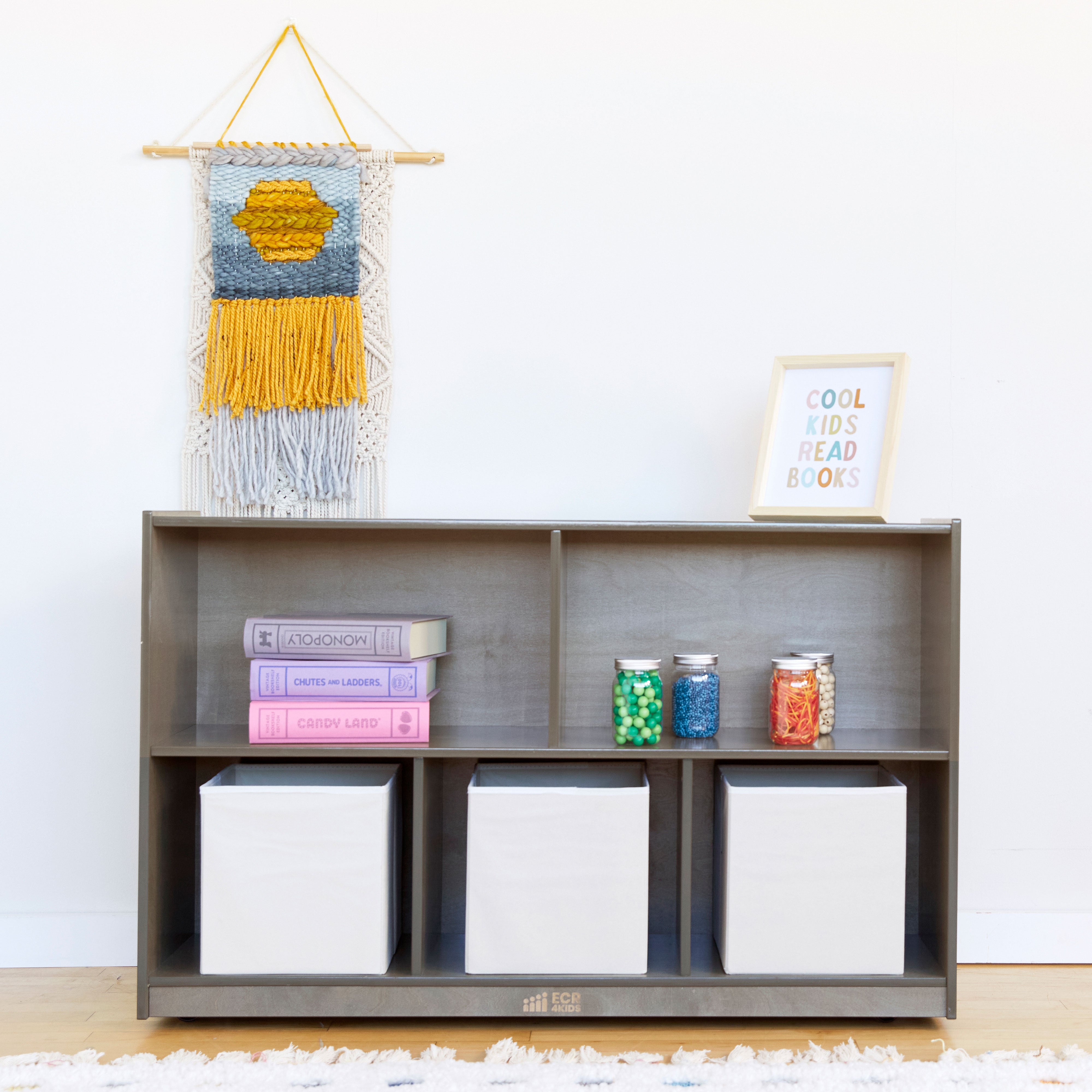 5-Compartment Mobile Storage Cabinet, Preschool