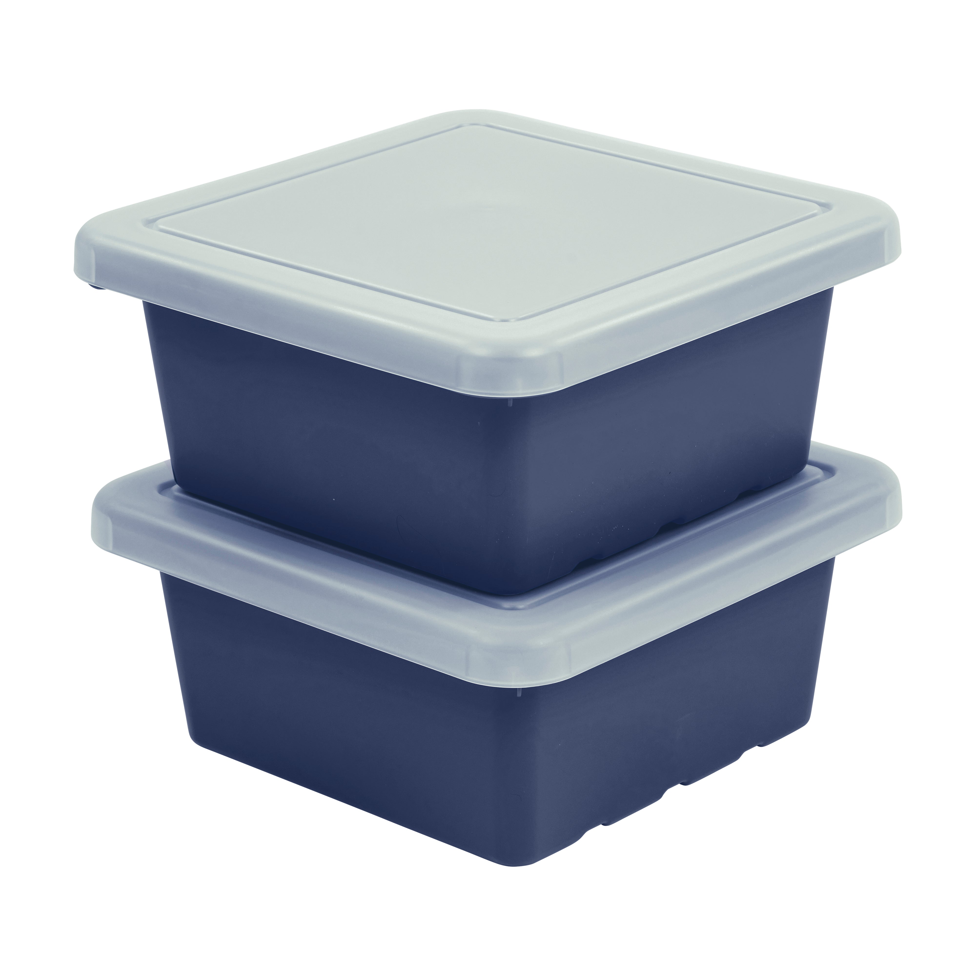 Square Bin with Lid, 2-Pack