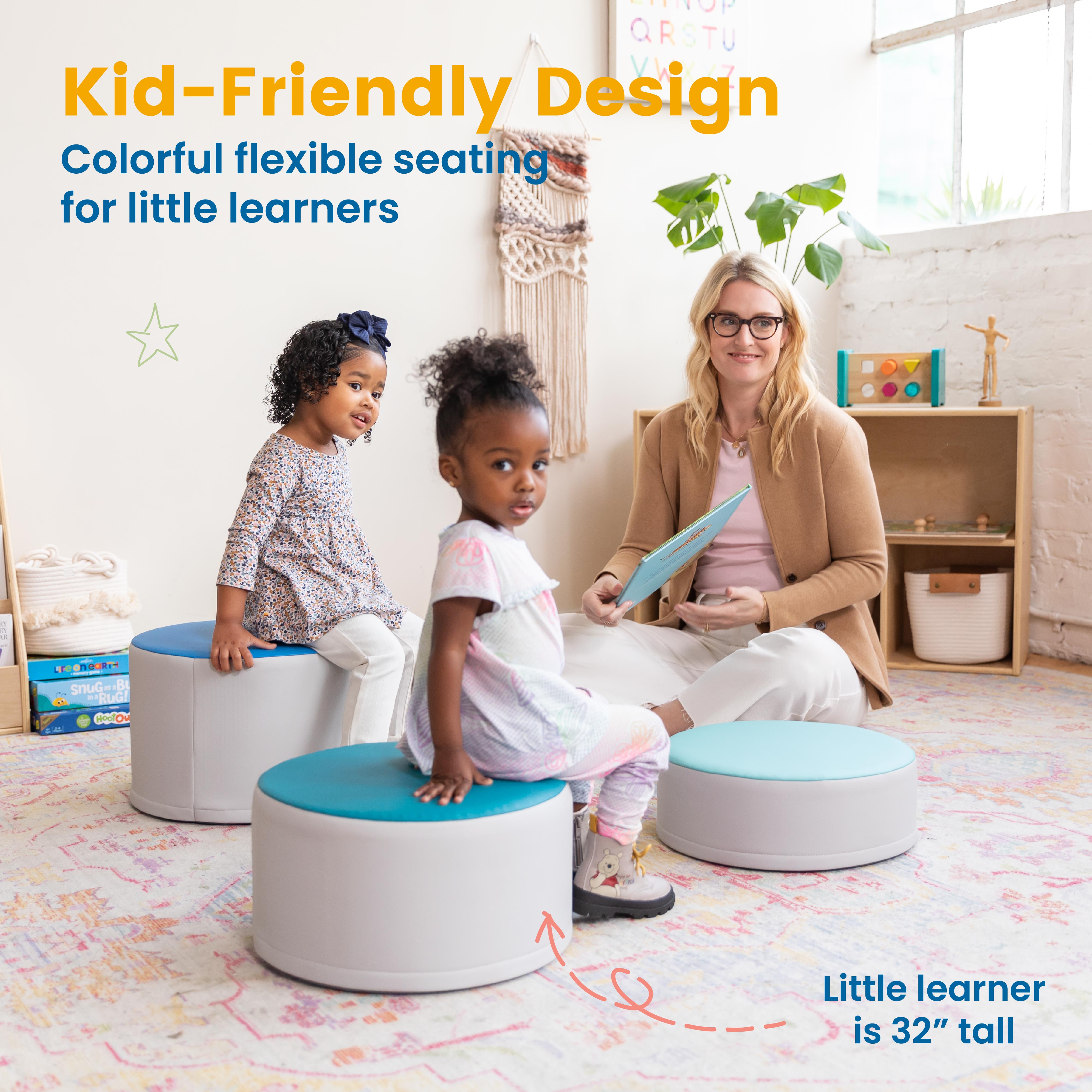 Colorful Stump Stool Set, 3-Piece