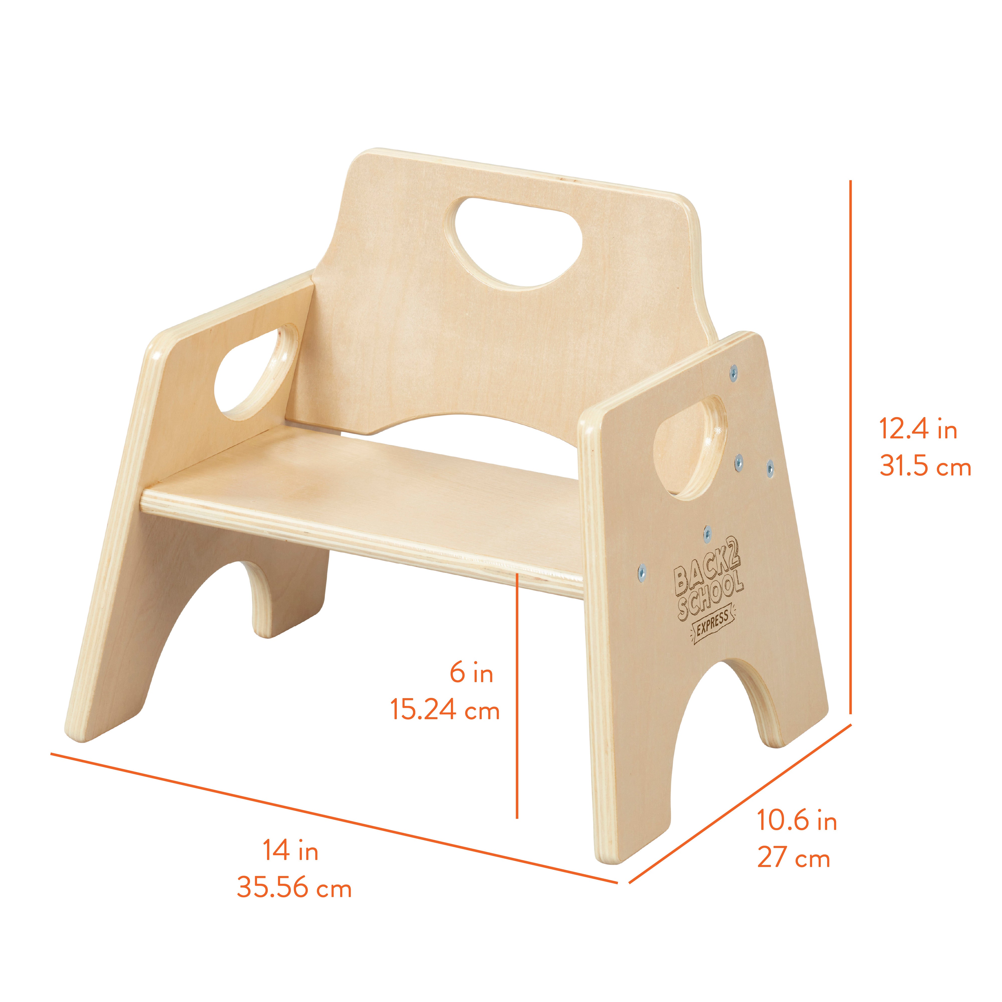 Wooden Toddler Chairs, 2-Pack