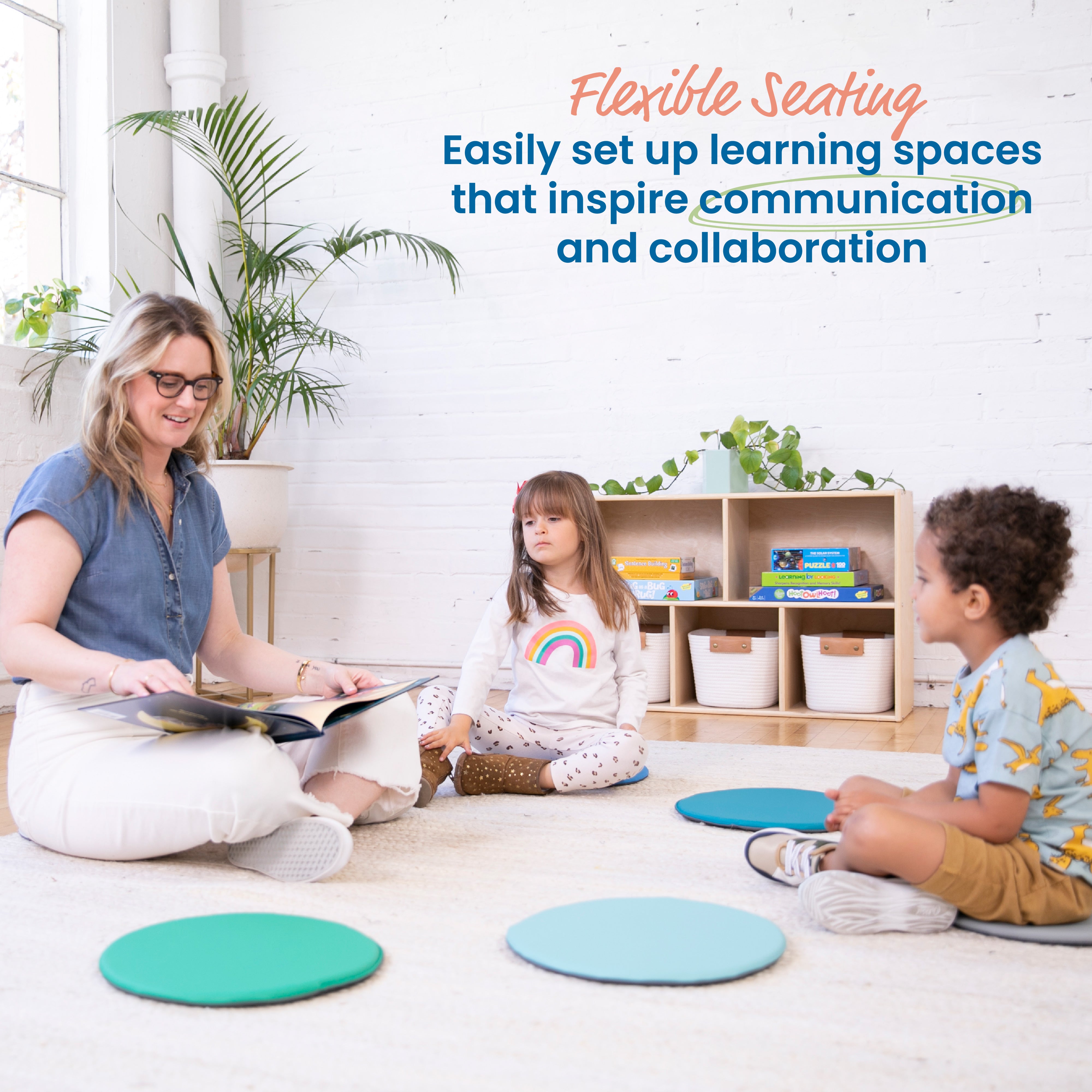 Colorful Floor Pads, Round, 6-Piece