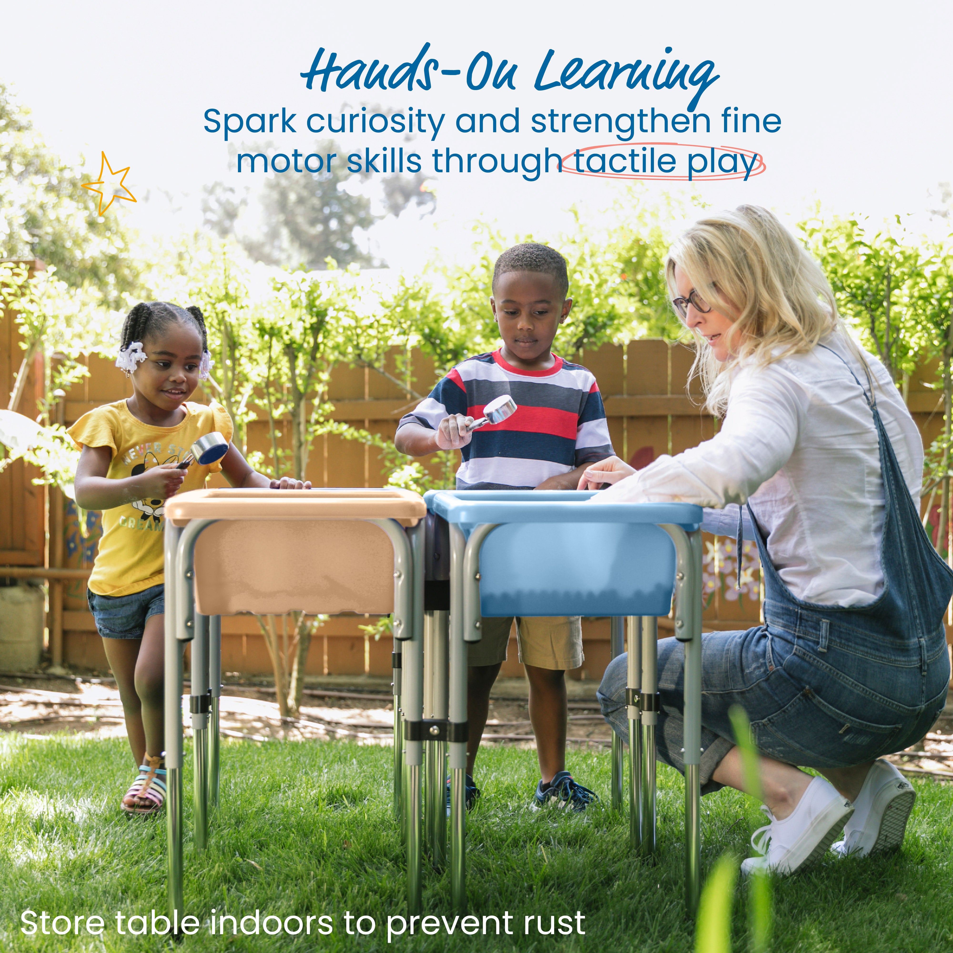 4-Station Sand and Water Adjustable Play Table