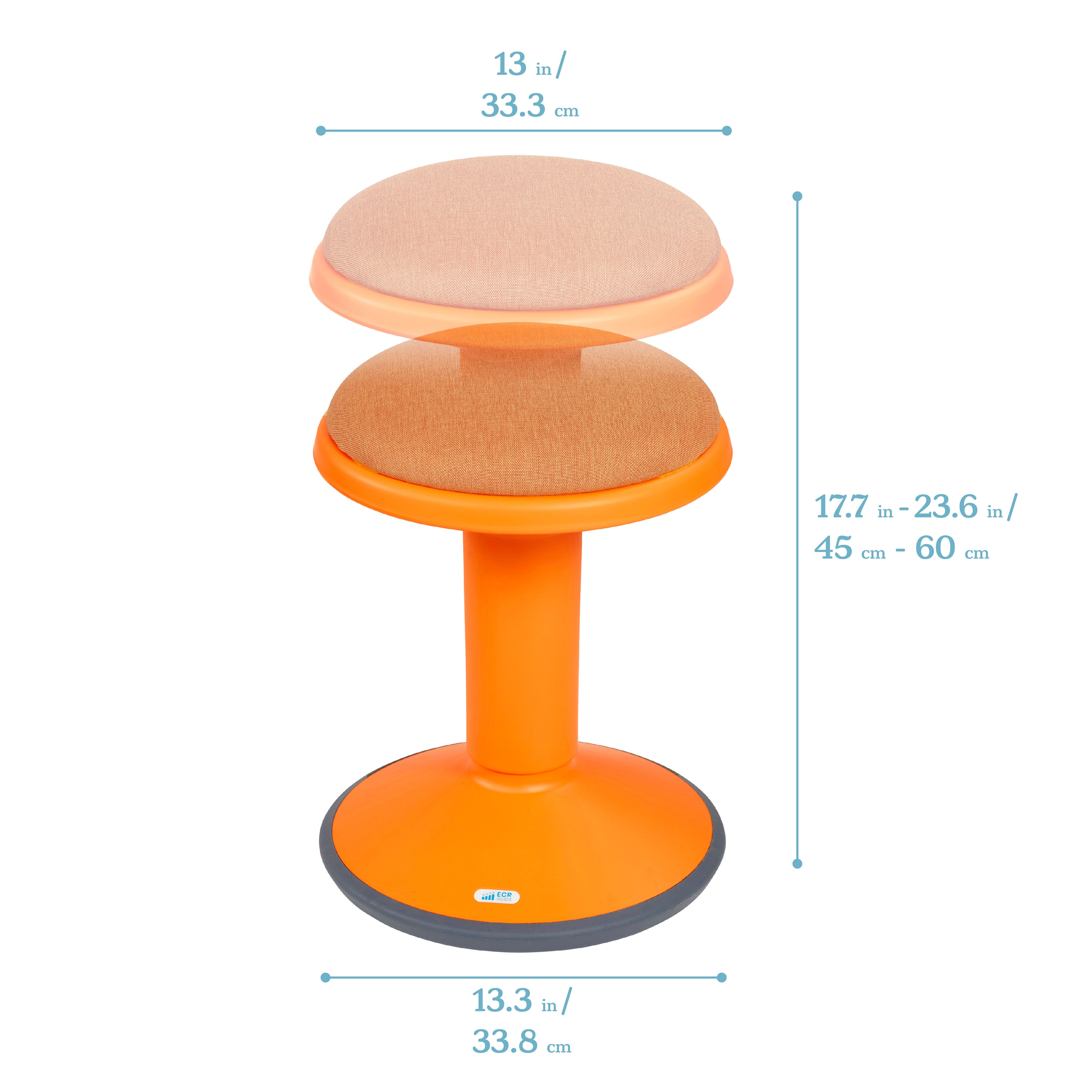Sitwell Wobble Stool with Cushion, Adjustable Height
